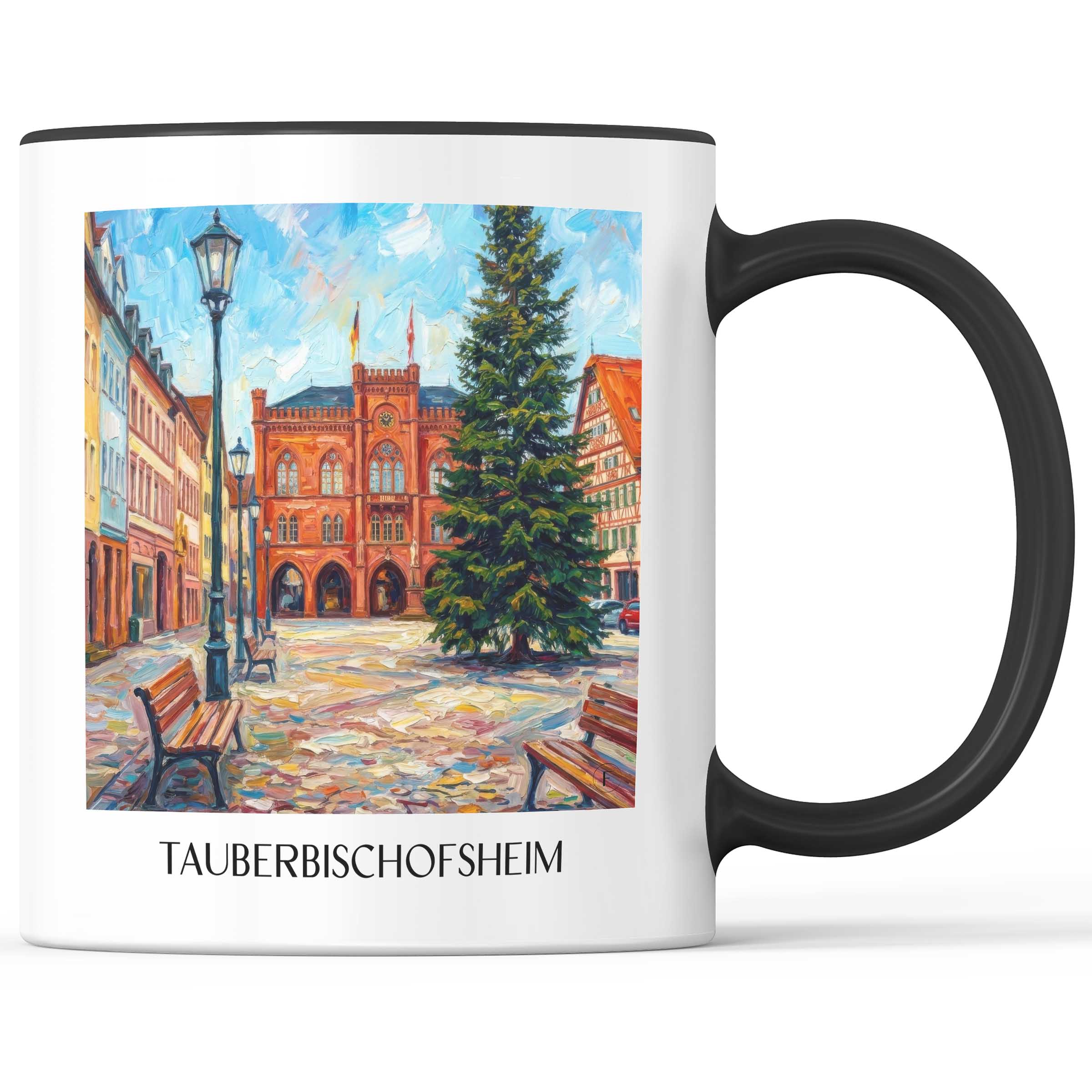 Tauberbischofsheim Kaffeebecher - Baden-Württemberg - Deutschland Becher - Kaffeetasse im Ölgemälde Stil