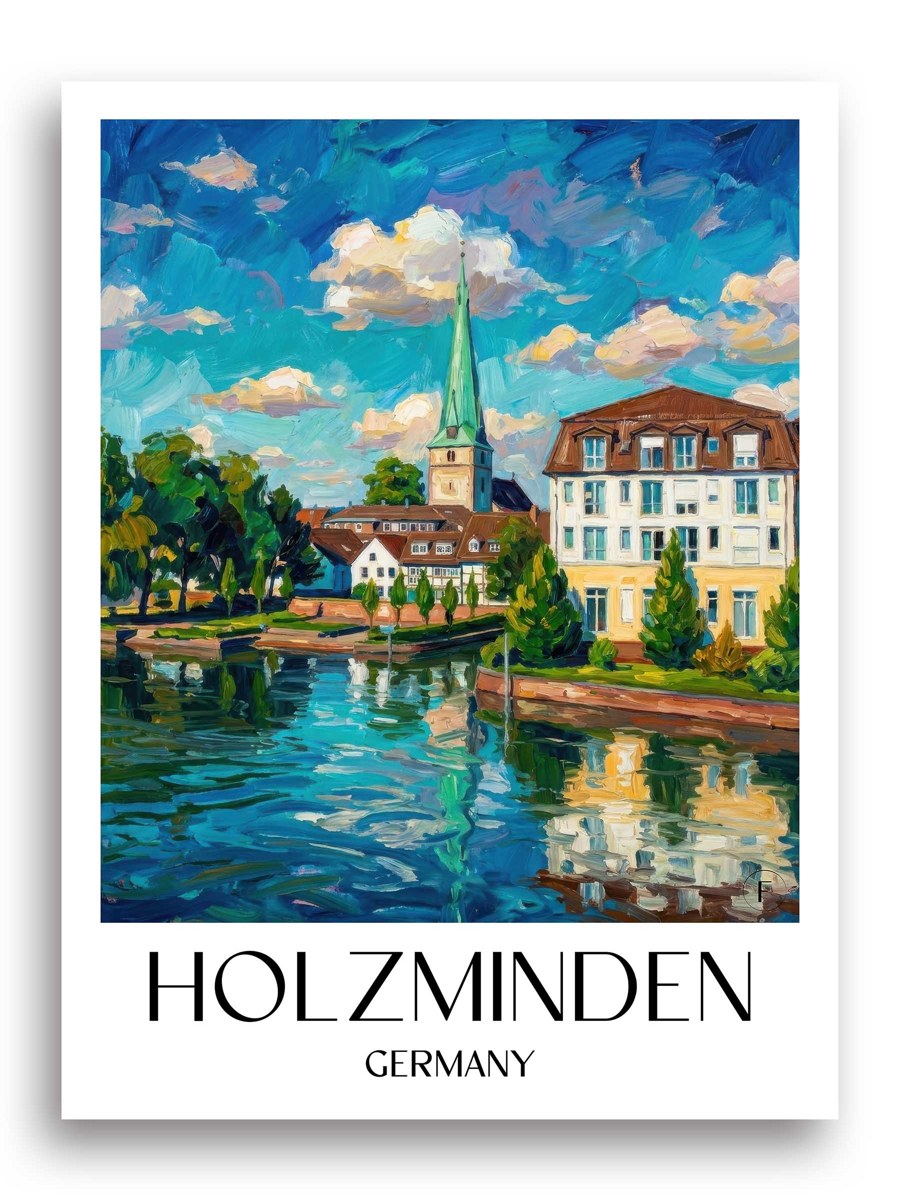 Holzminden Poster - Niedersachsen - Deutschland Kunstdruck - Ölgemälde von A4 bis A1