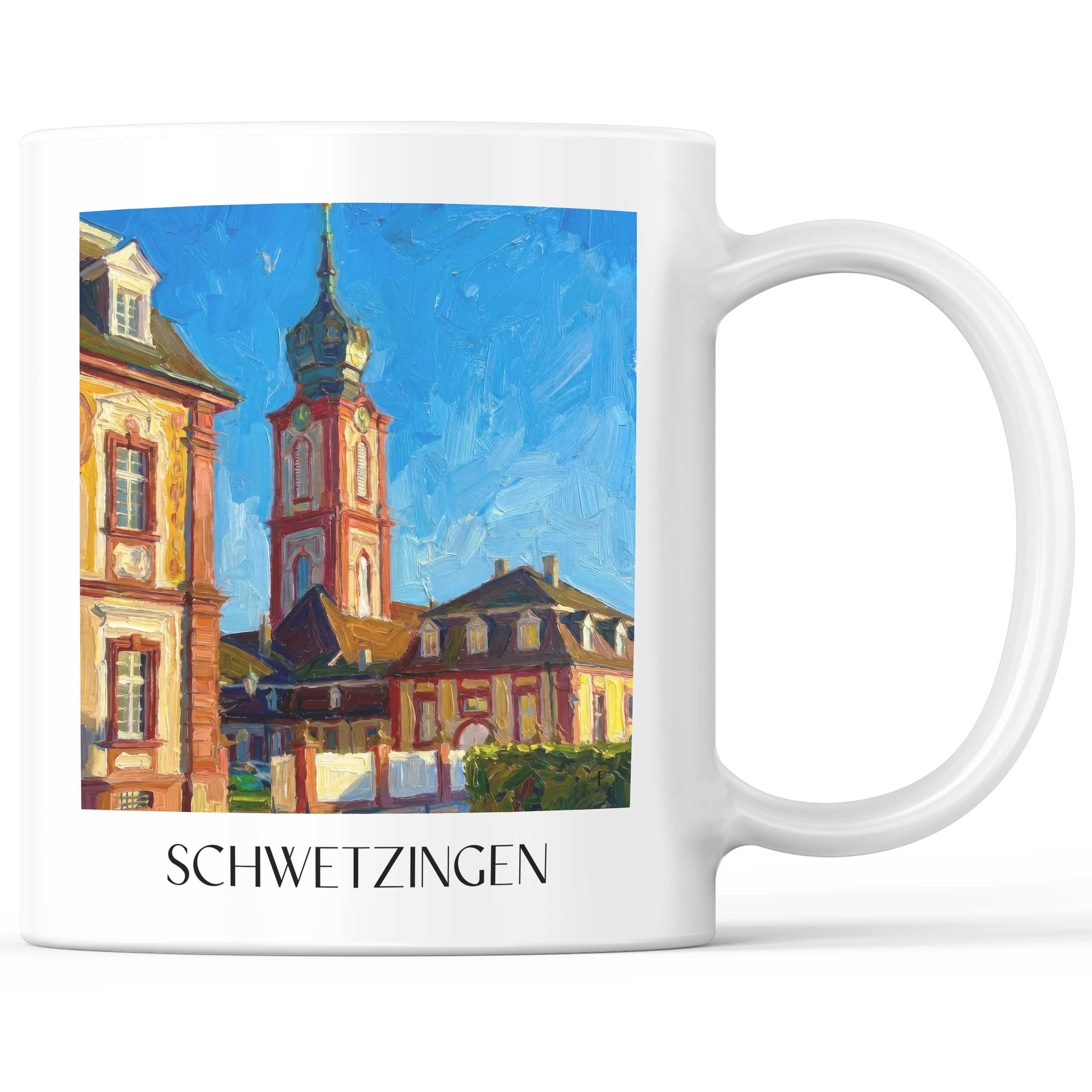 Schwetzingen Kaffeebecher - Kurpfalz - Deutschland Becher - Kaffeetasse im Ölgemälde Stil