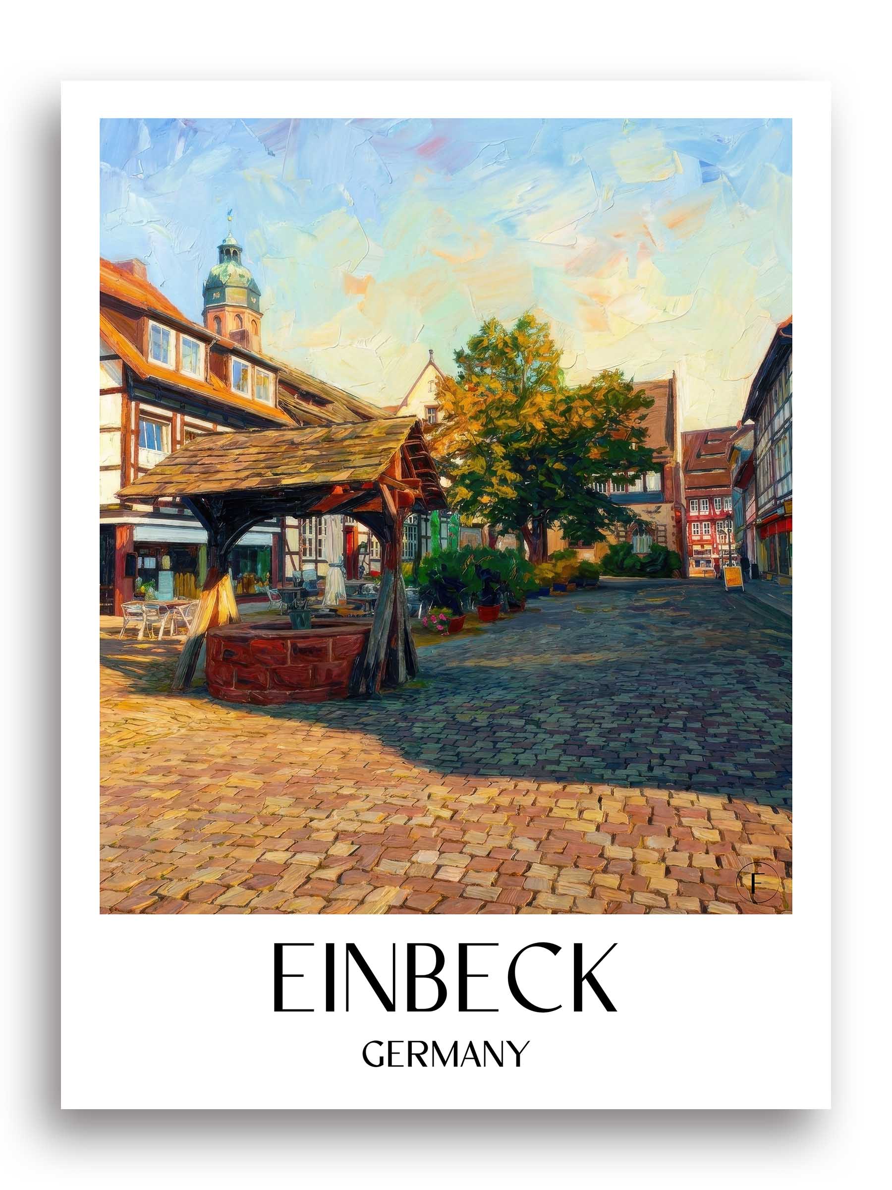 Einbeck Poster - Niedersachsen - Deutschland Kunstdruck - Ölgemälde von A4 bis A1