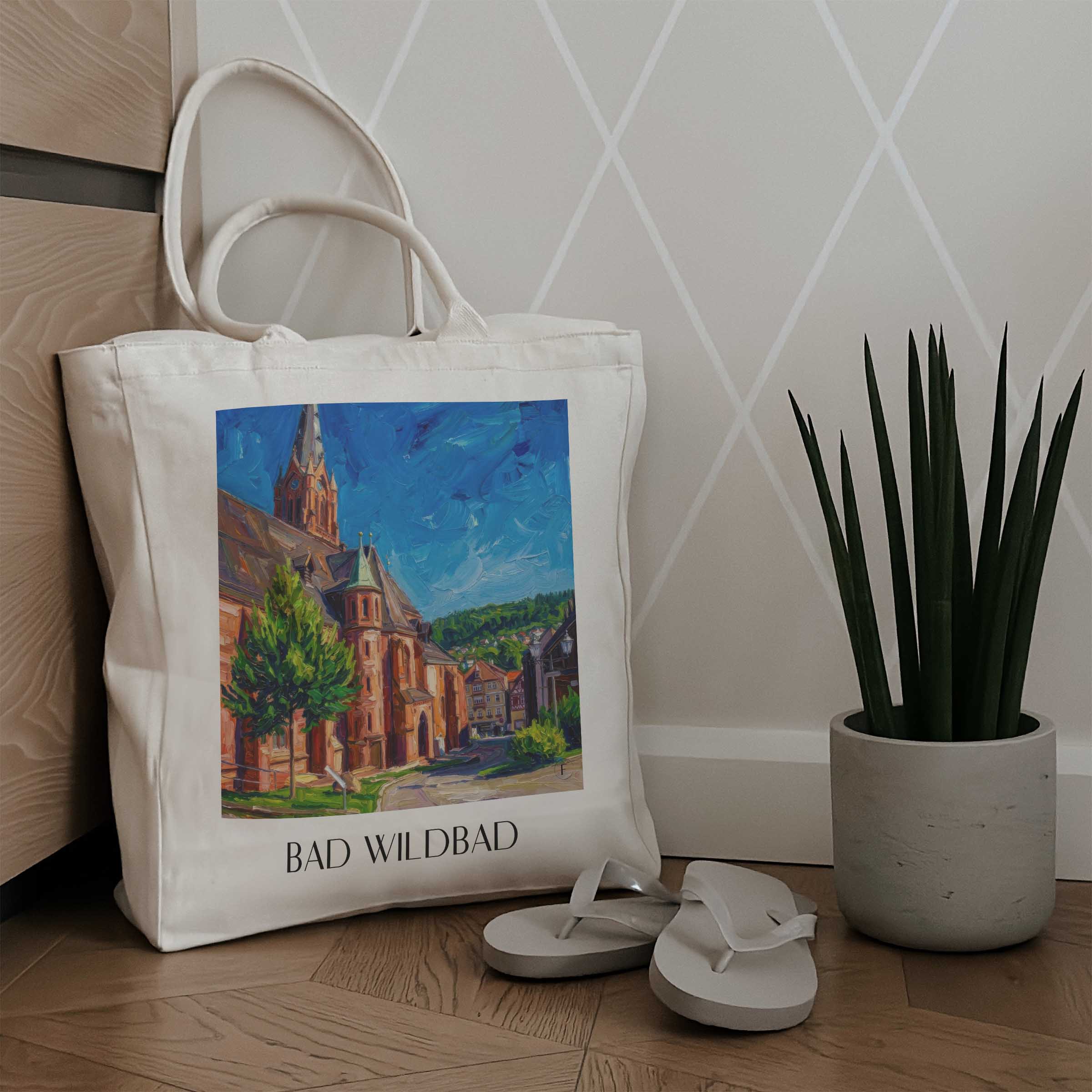 bad-wildbad-schwarzwald-deutschland-einkaufstasche-oil-painting-oelgemaelde