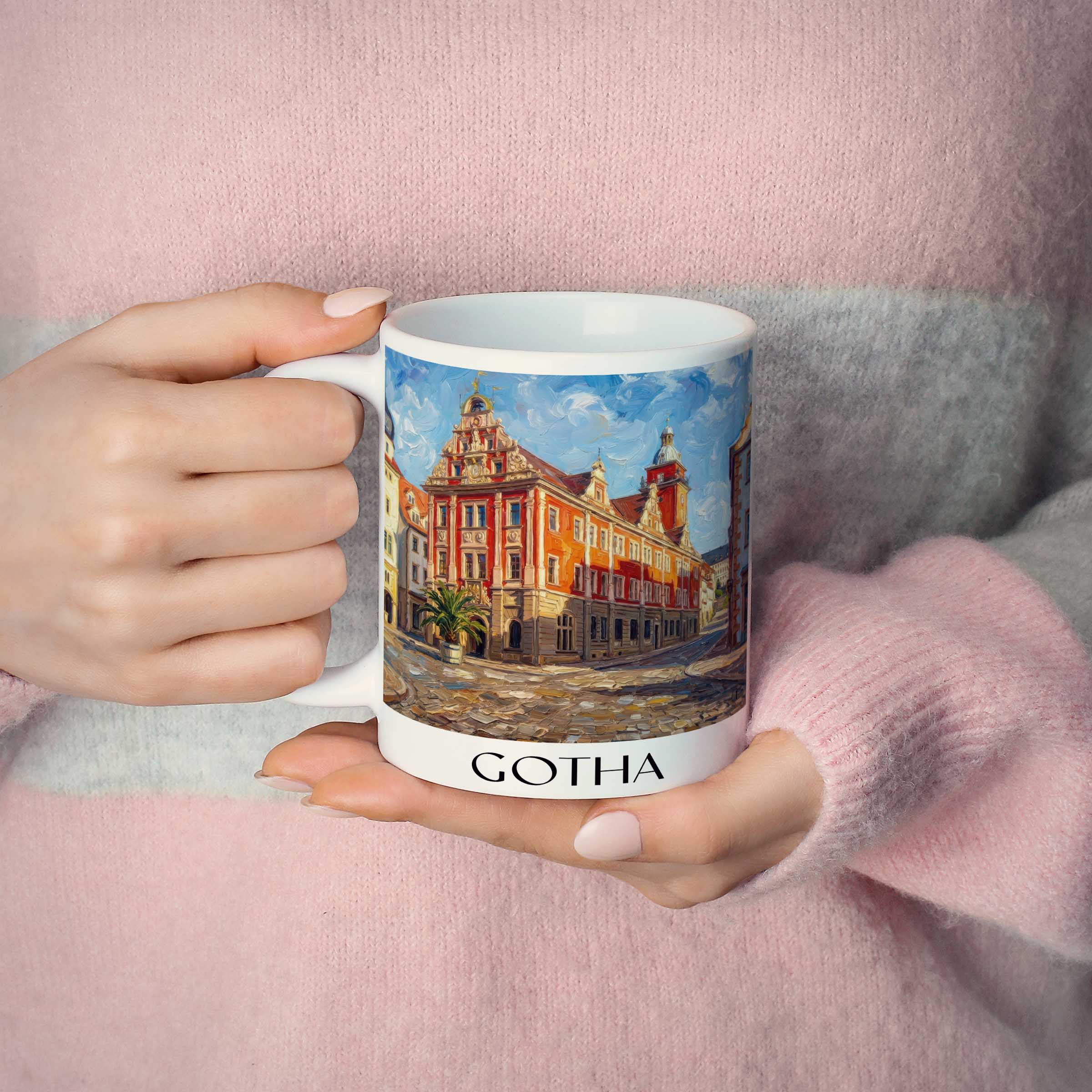 gotha-thüringen-deutschland-kaffeebecher-oil-painting-oelgemaelde