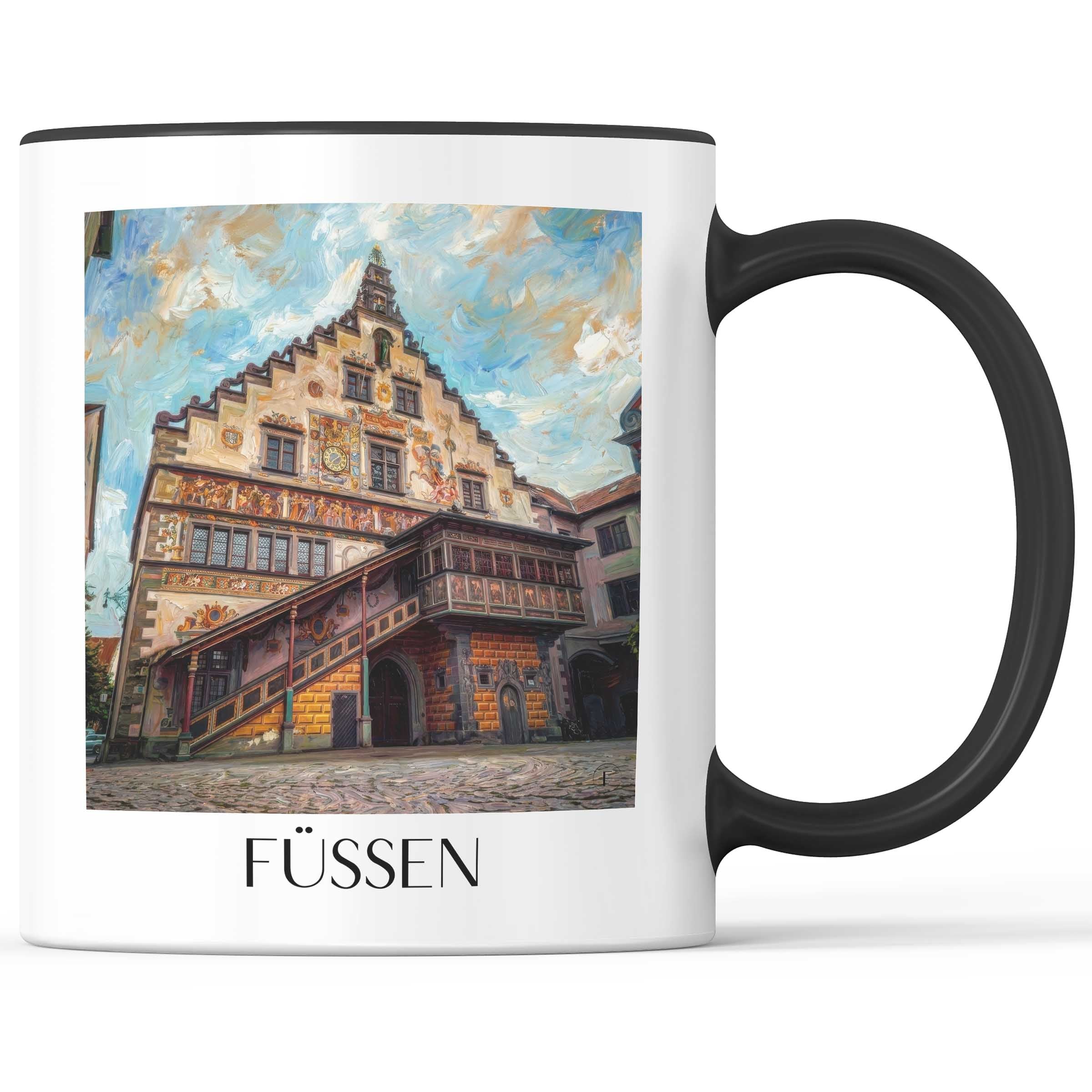 Füssen Kaffeebecher - Allgäu - Deutschland Becher - Kaffeetasse im Ölgemälde Stil