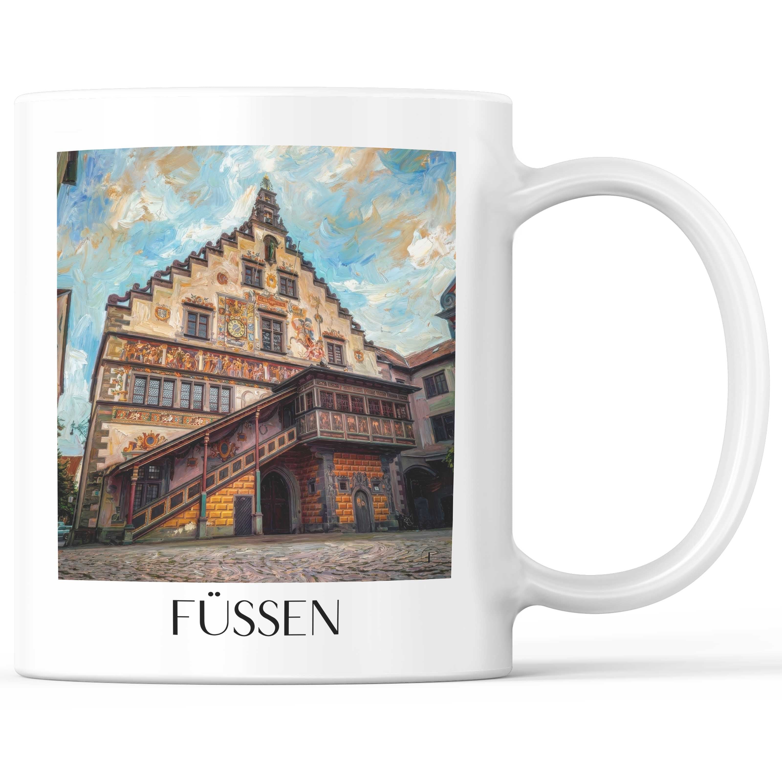 Füssen Kaffeebecher - Allgäu - Deutschland Becher - Kaffeetasse im Ölgemälde Stil