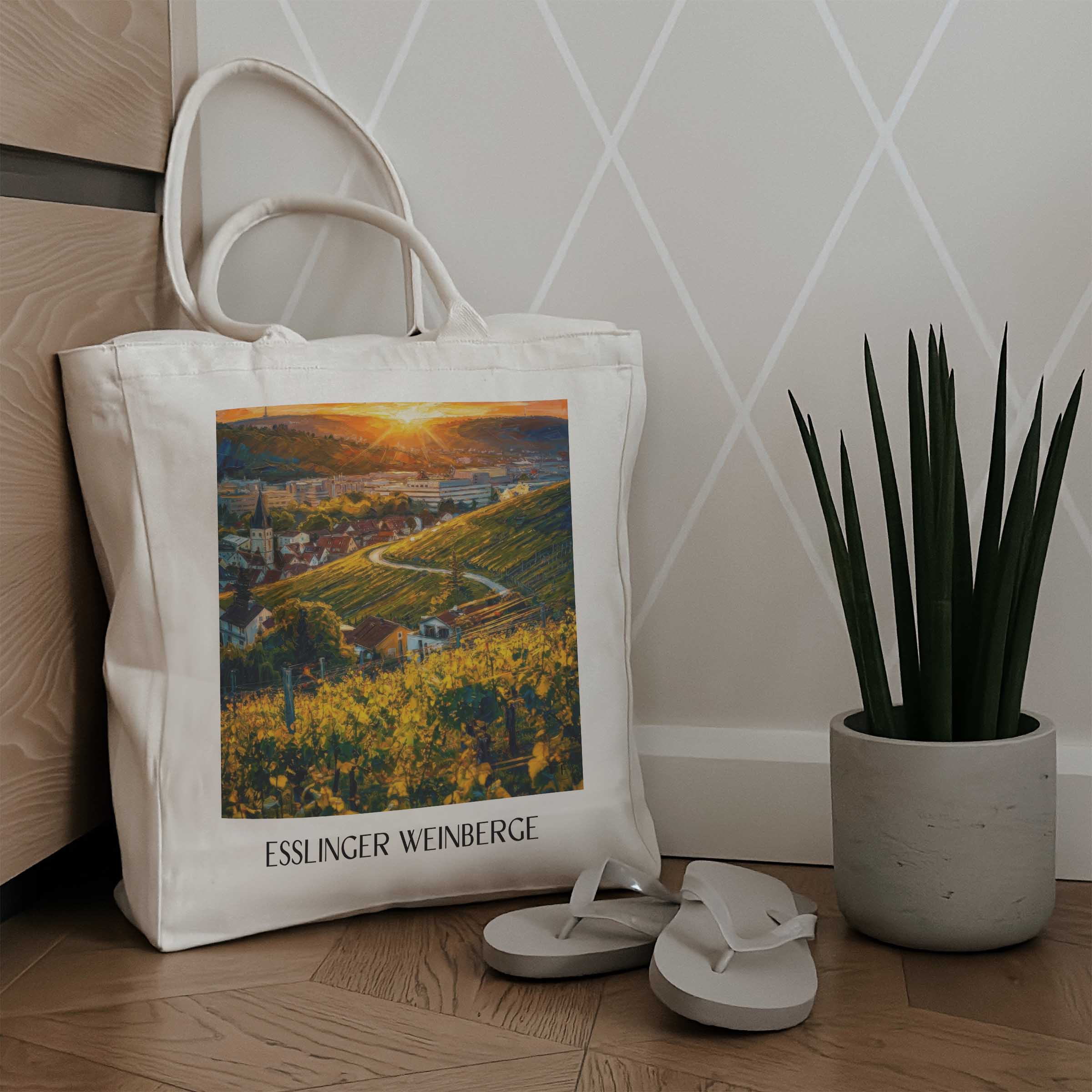 esslinger-weinberge-württemberg-deutschland-einkaufstasche-oil-painting-oelgemaelde