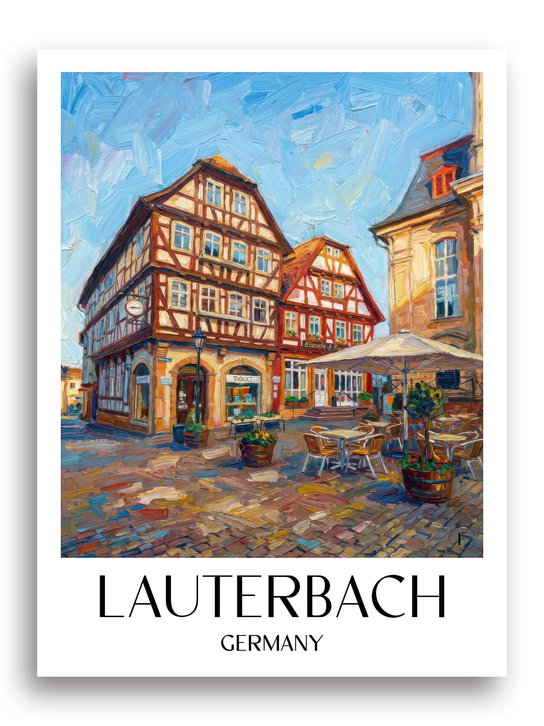 Lauterbach Poster - Hessen - Deutschland Kunstdruck - Ölgemälde von A4 bis A1