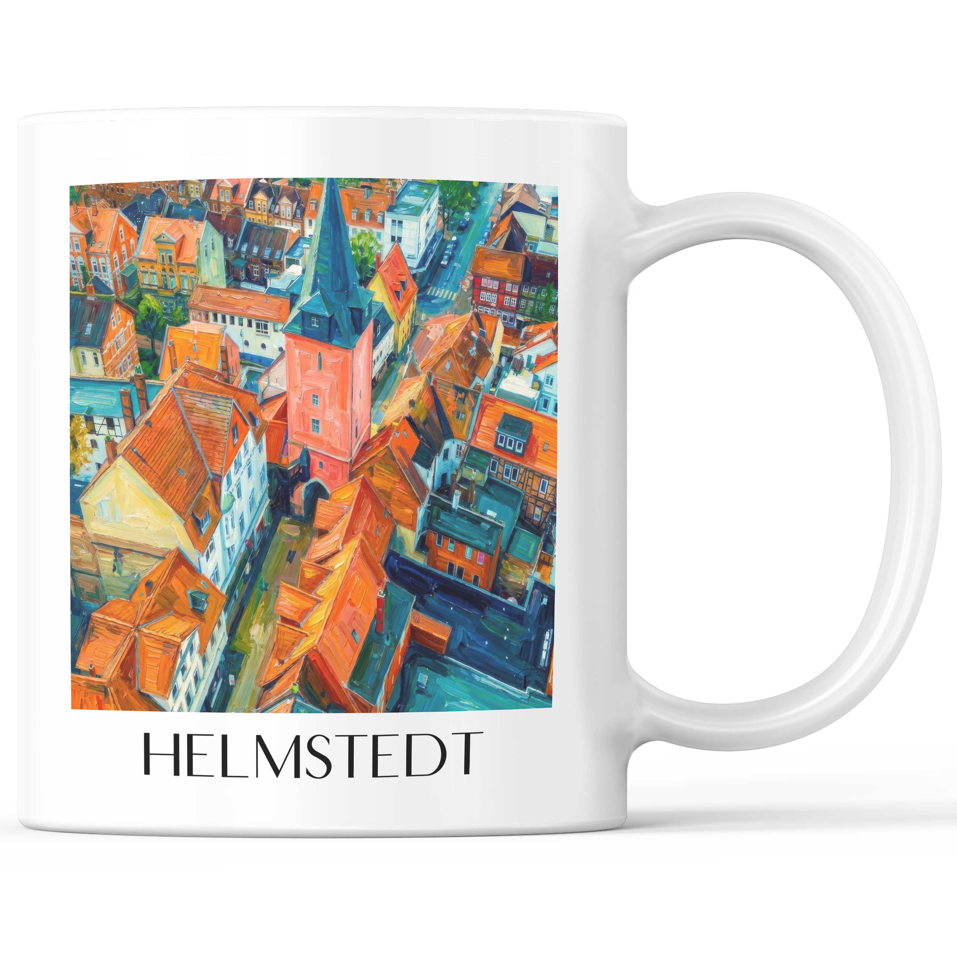 Helmstedt Kaffeebecher - Niedersachsen - Deutschland Becher - Kaffeetasse im Ölgemälde Stil