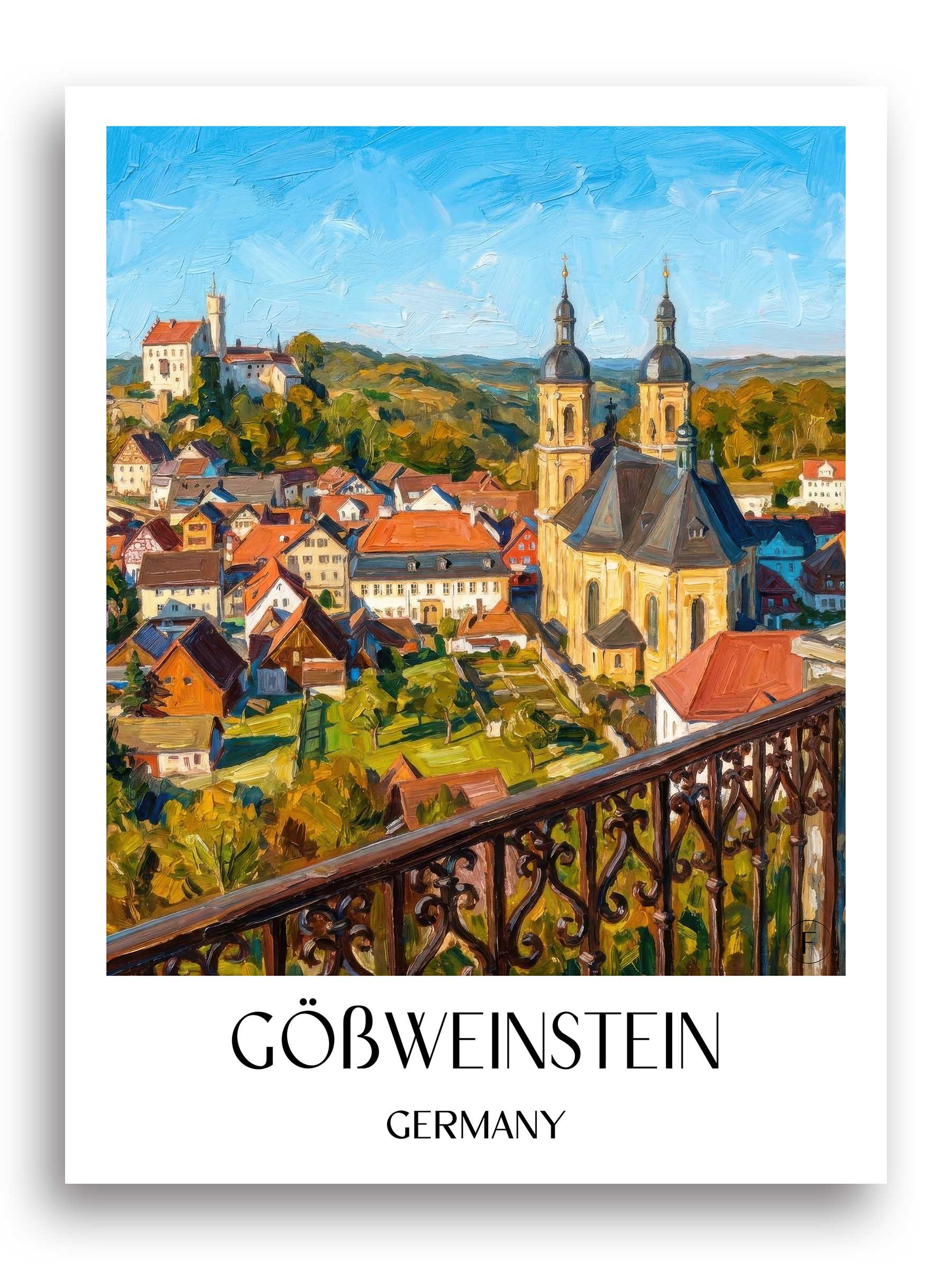 Gößweinstein Poster - Oberfranken - Deutschland Kunstdruck - Ölgemälde von A4 bis A1