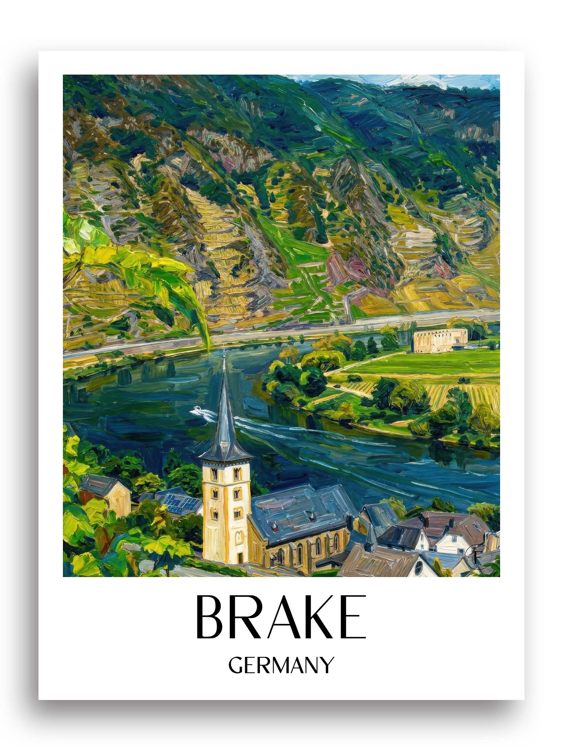 Bremm Poster - Rheinland-Pfalz - Deutschland Kunstdruck - Ölgemälde von A4 bis A1
