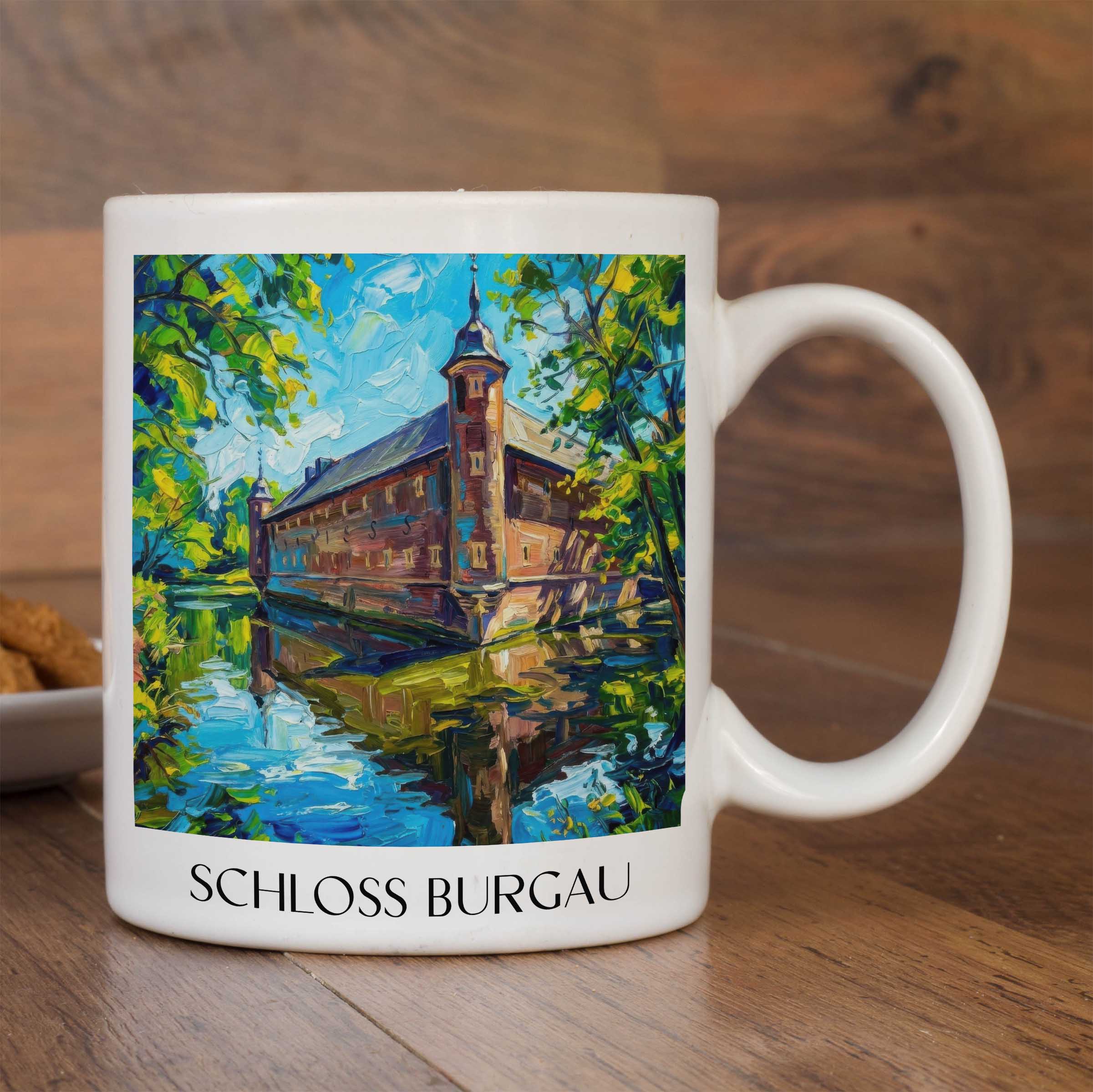 schloss-burgau-düren-deutschland-kaffeebecher-oil-painting-oelgemaelde