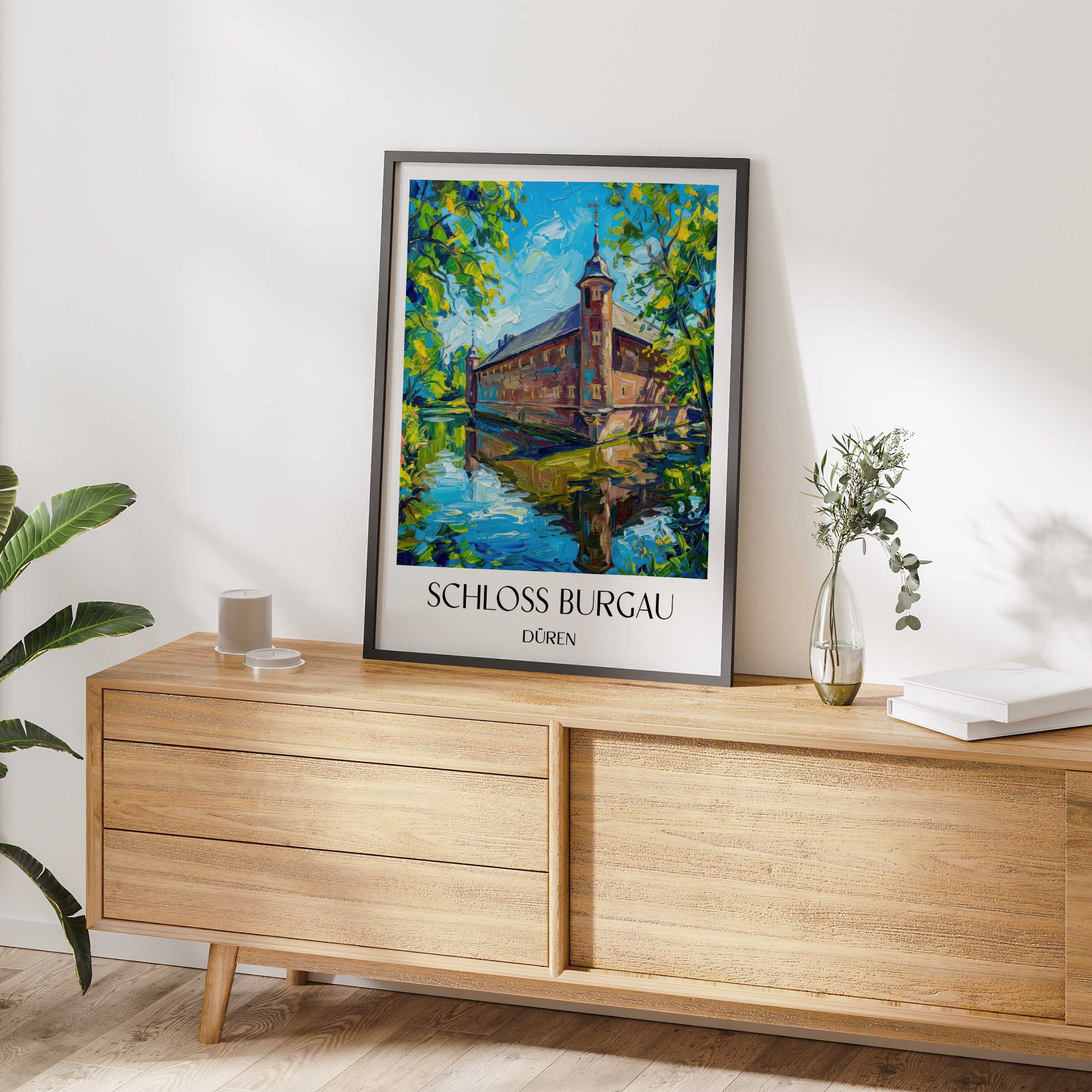 schloss-burgau-düren-deutschland-poster-oil-painting-oelgemaelde