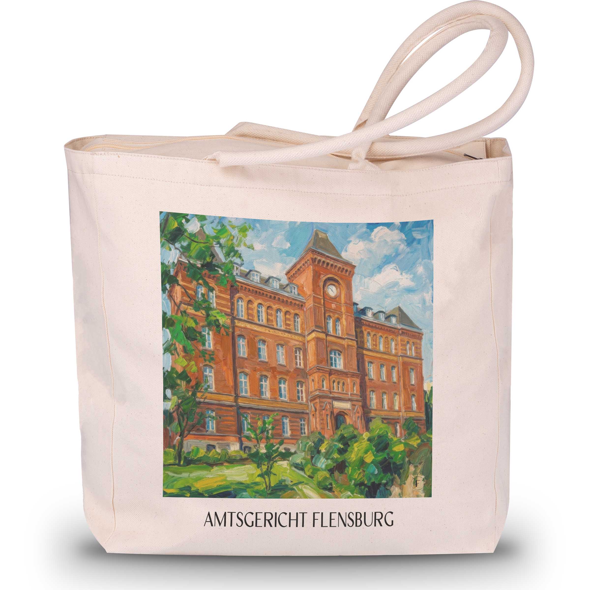 amtsgericht-flensburg-deutschland-einkaufstasche-oil-painting-oelgemaelde