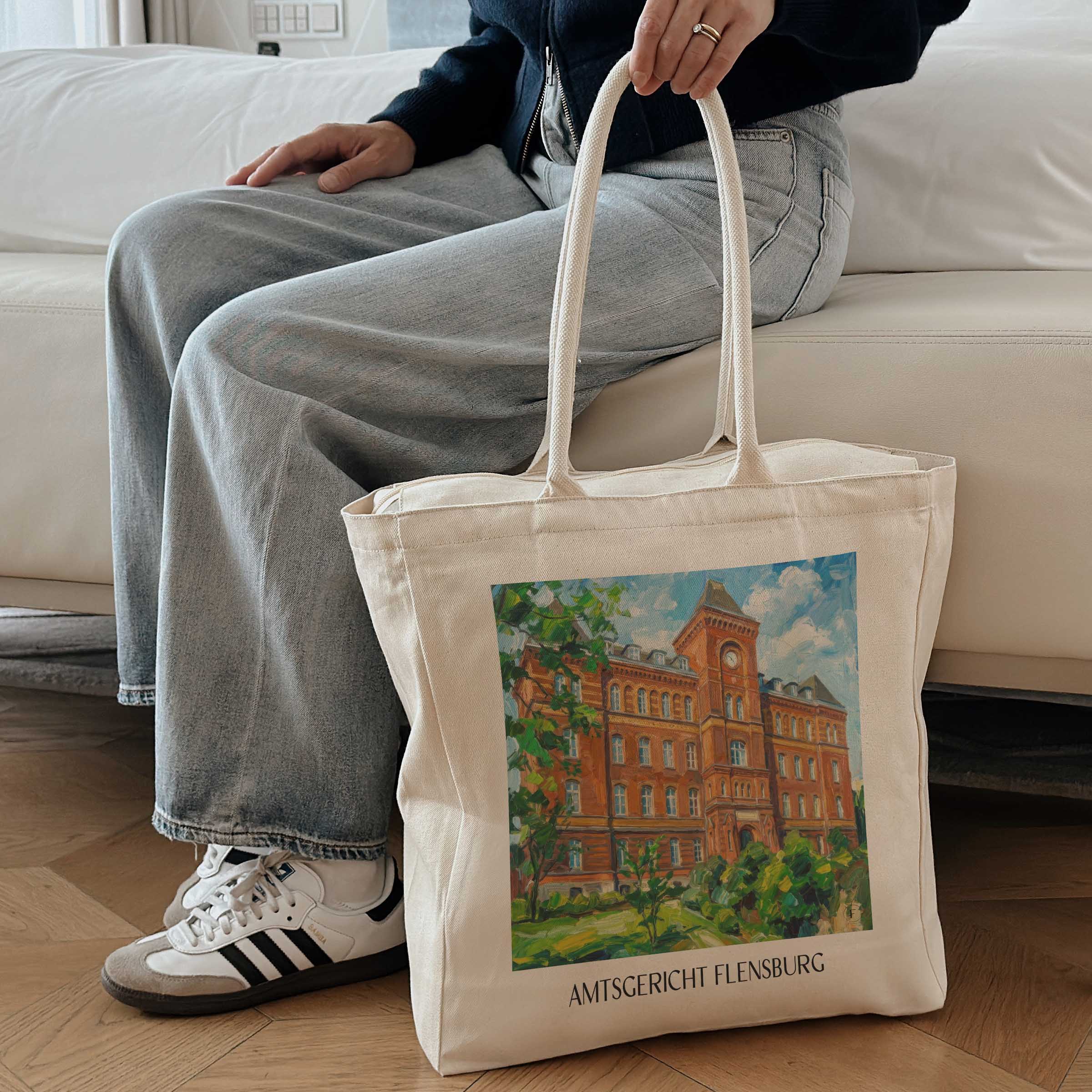 amtsgericht-flensburg-deutschland-einkaufstasche-oil-painting-oelgemaelde