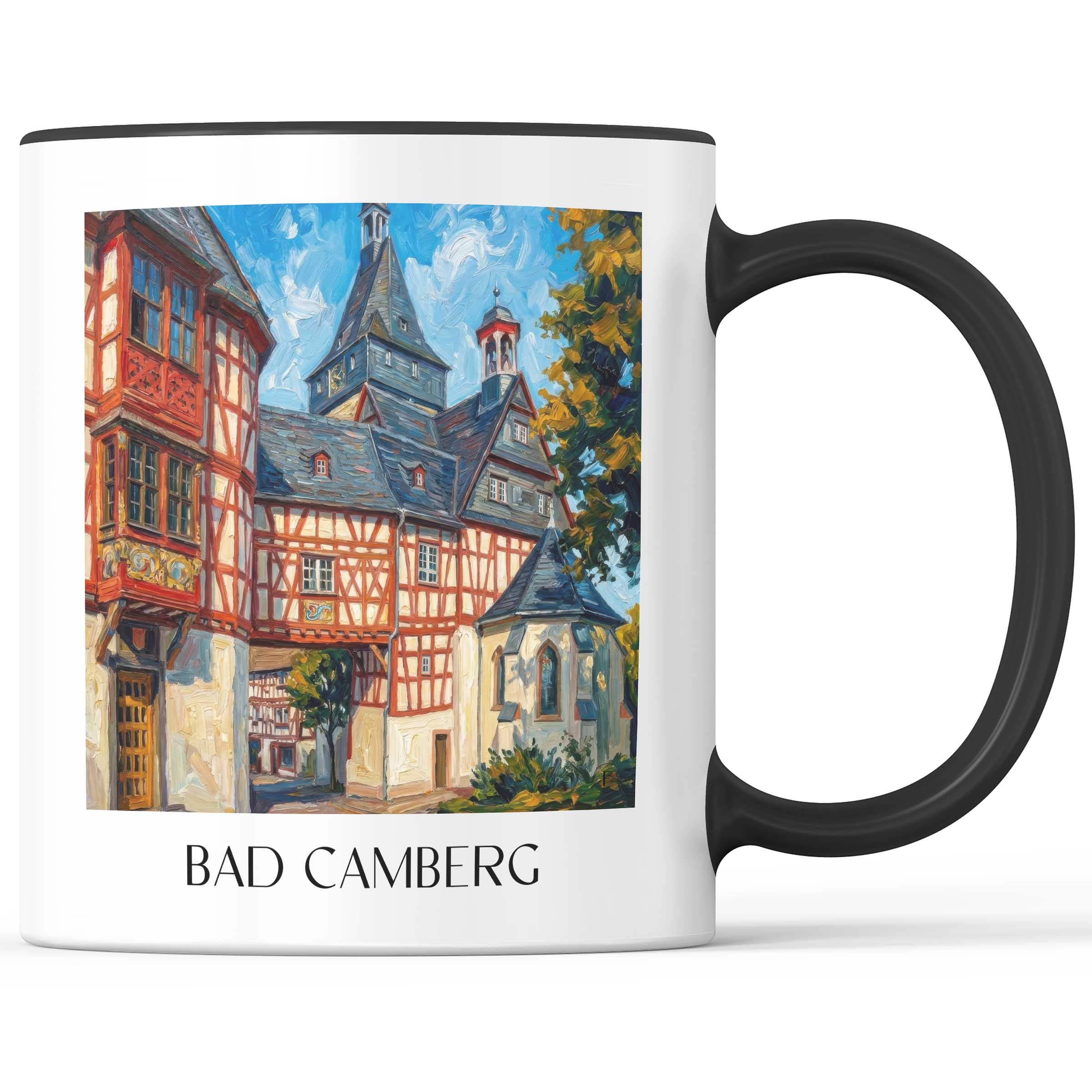 Bad Camberg Kaffeebecher - Taunus - Deutschland Becher - Kaffeetasse im Ölgemälde Stil
