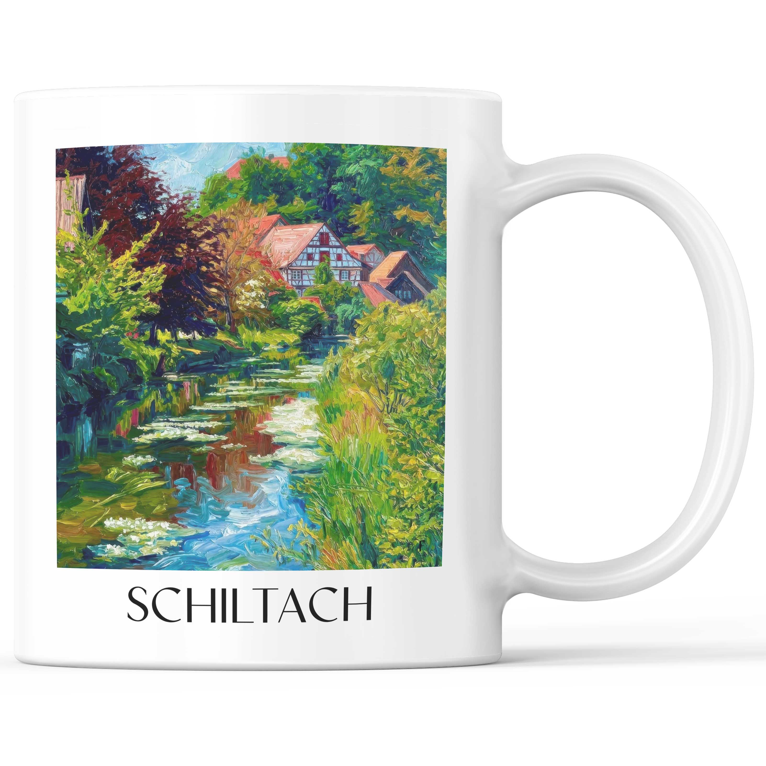 Schiltach Kaffeebecher - Schwarzwald - Deutschland Becher - Kaffeetasse im Ölgemälde Stil