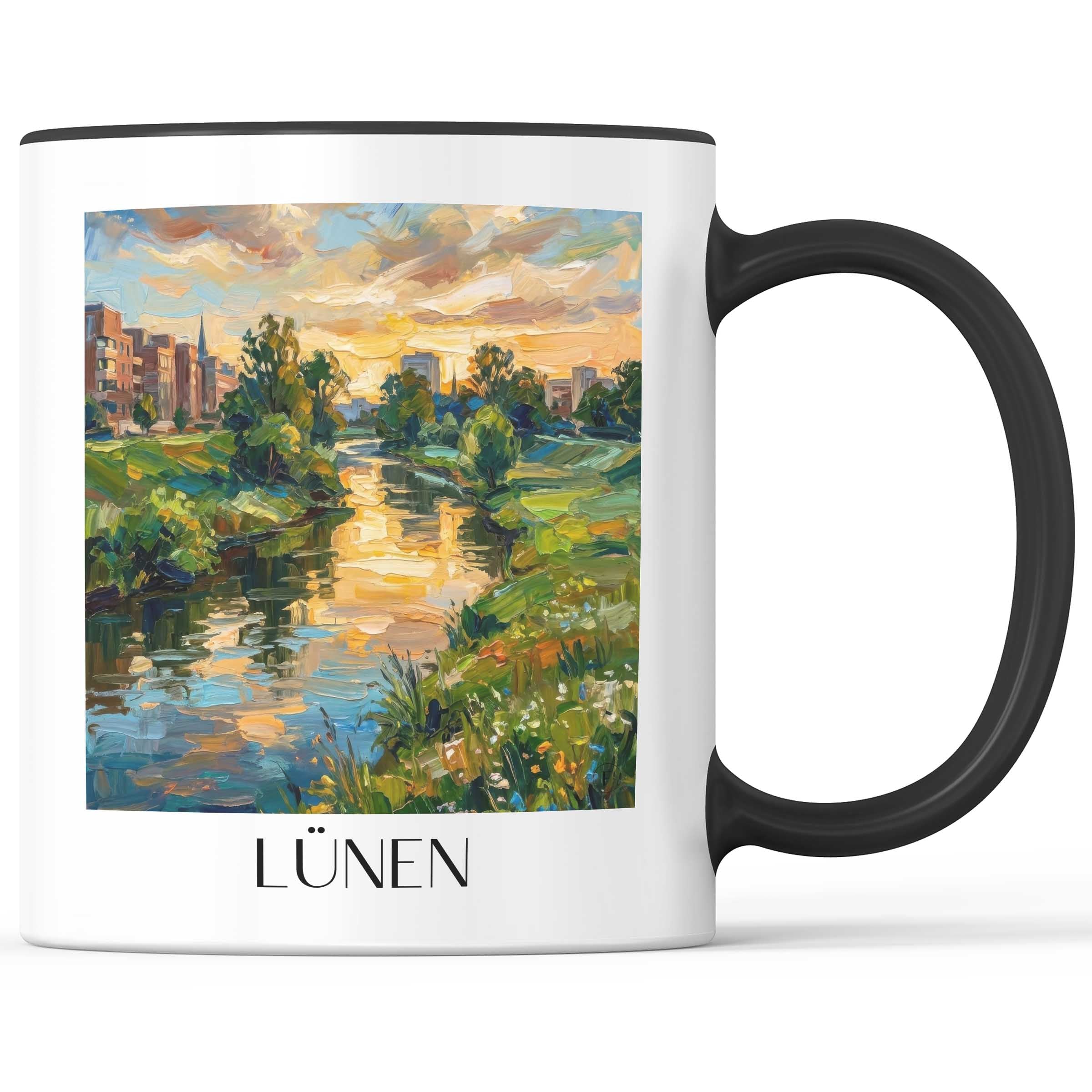 Lünen Kaffeebecher - Ruhrgebiet - Deutschland Becher - Kaffeetasse im Ölgemälde Stil