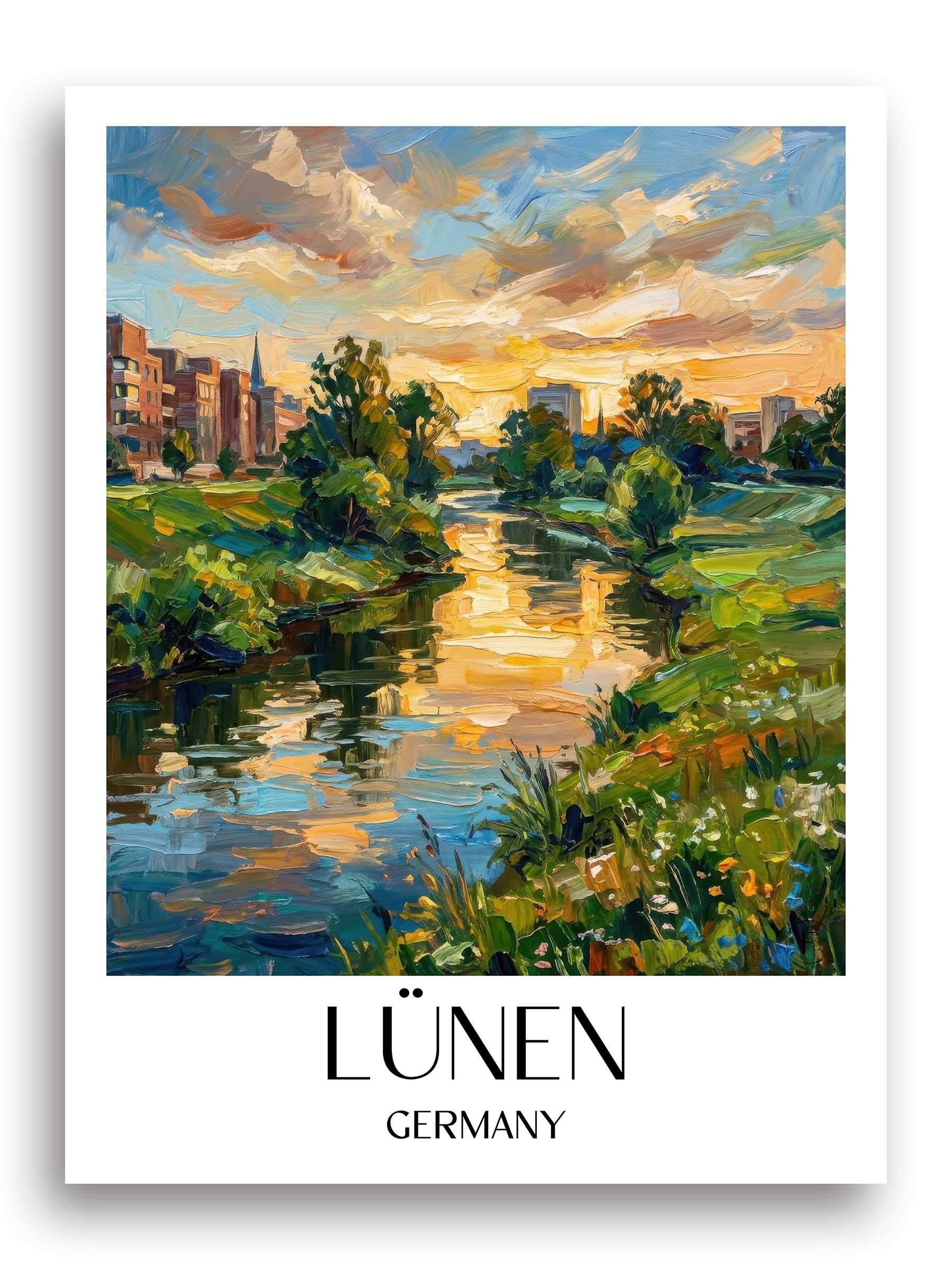 Lünen Poster - Ruhrgebiet - Deutschland Kunstdruck - Ölgemälde von A4 bis A1