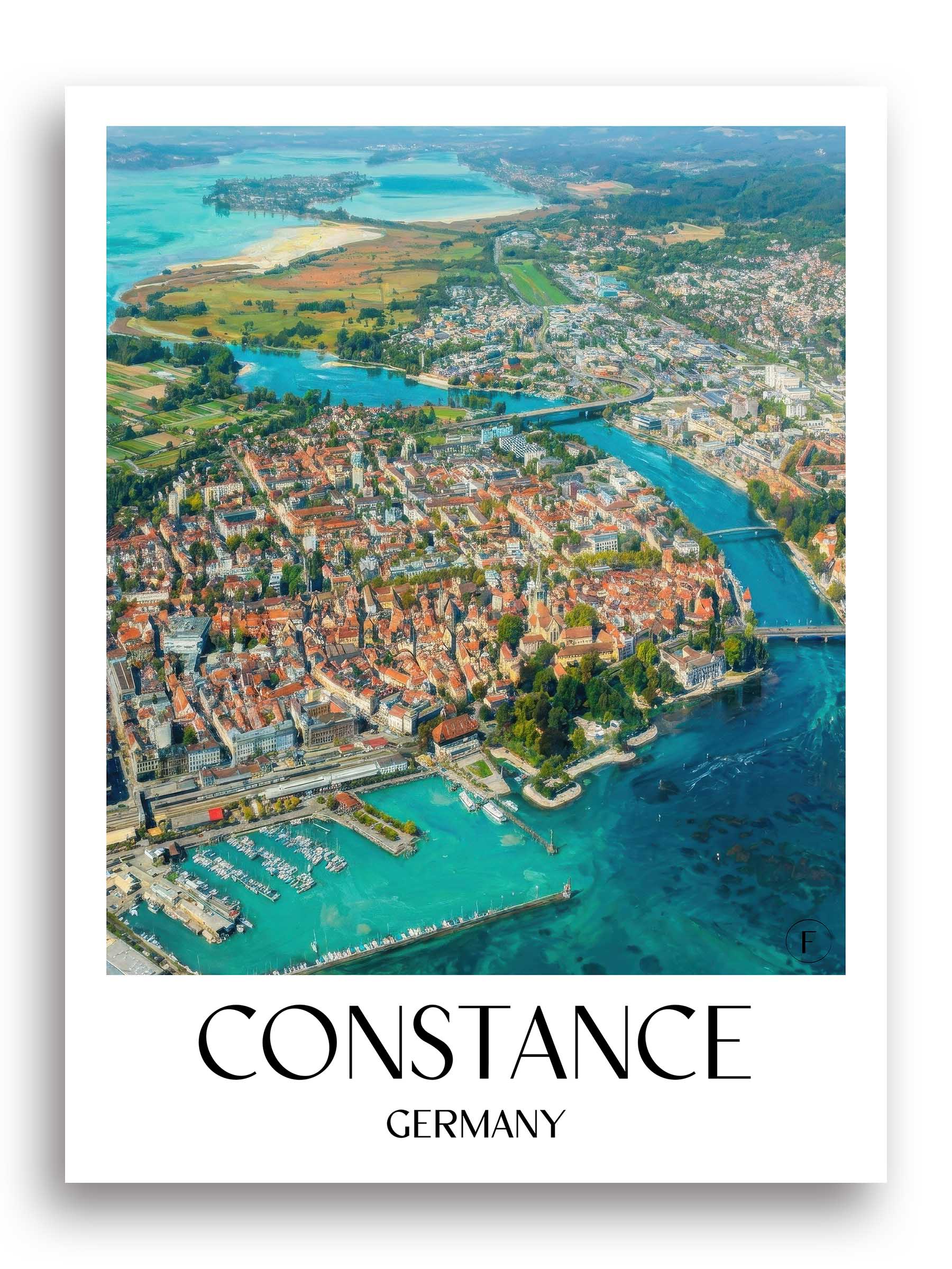Konstanz Poster - Bodensee - Deutschland Kunstdruck - Ölgemälde von A4 bis A1