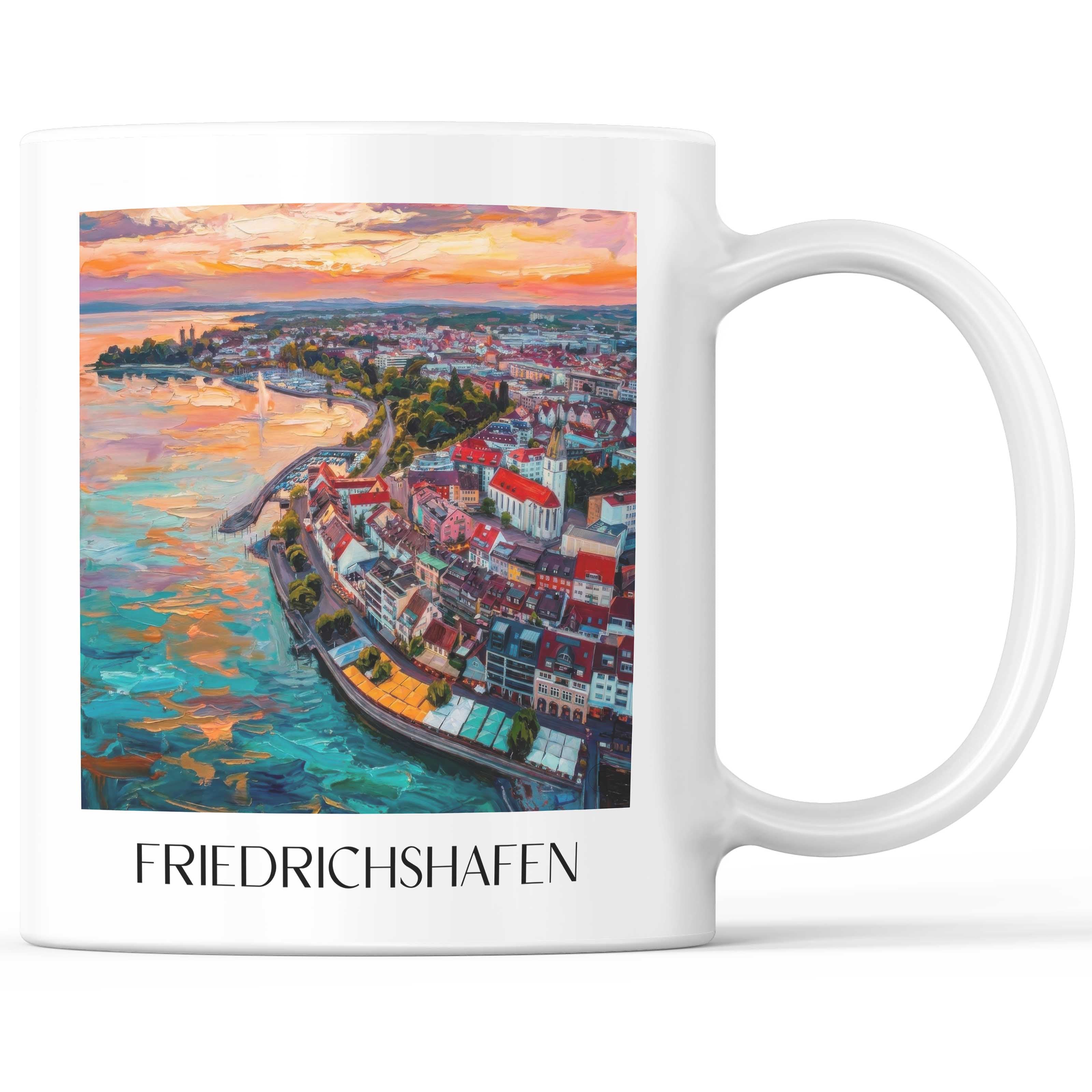 Friedrichshafen Kaffeebecher - Bodensee - Deutschland Becher - Kaffeetasse im Ölgemälde Stil