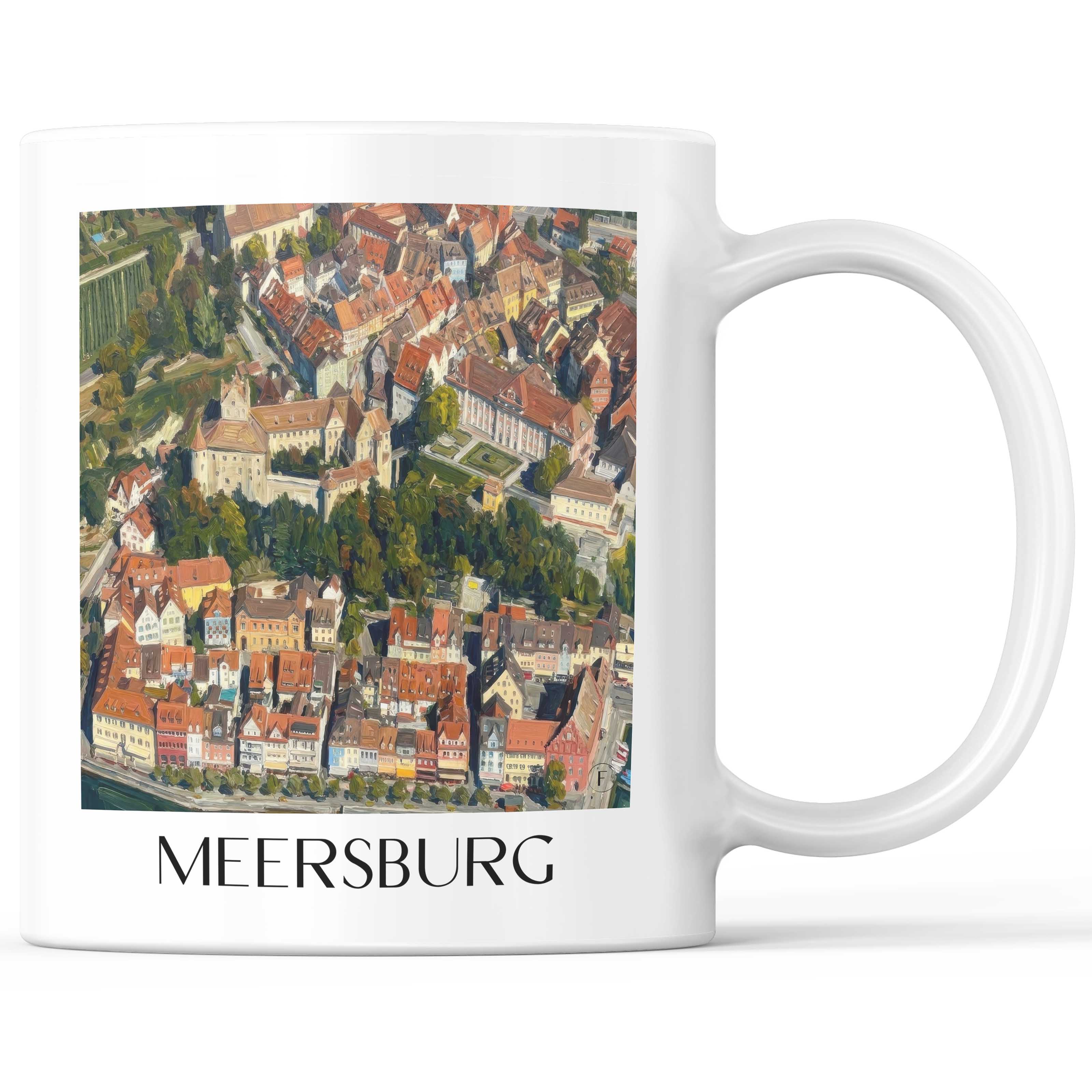 Meersburg Kaffeebecher - Bodensee - Deutschland Becher - Kaffeetasse im Ölgemälde Stil