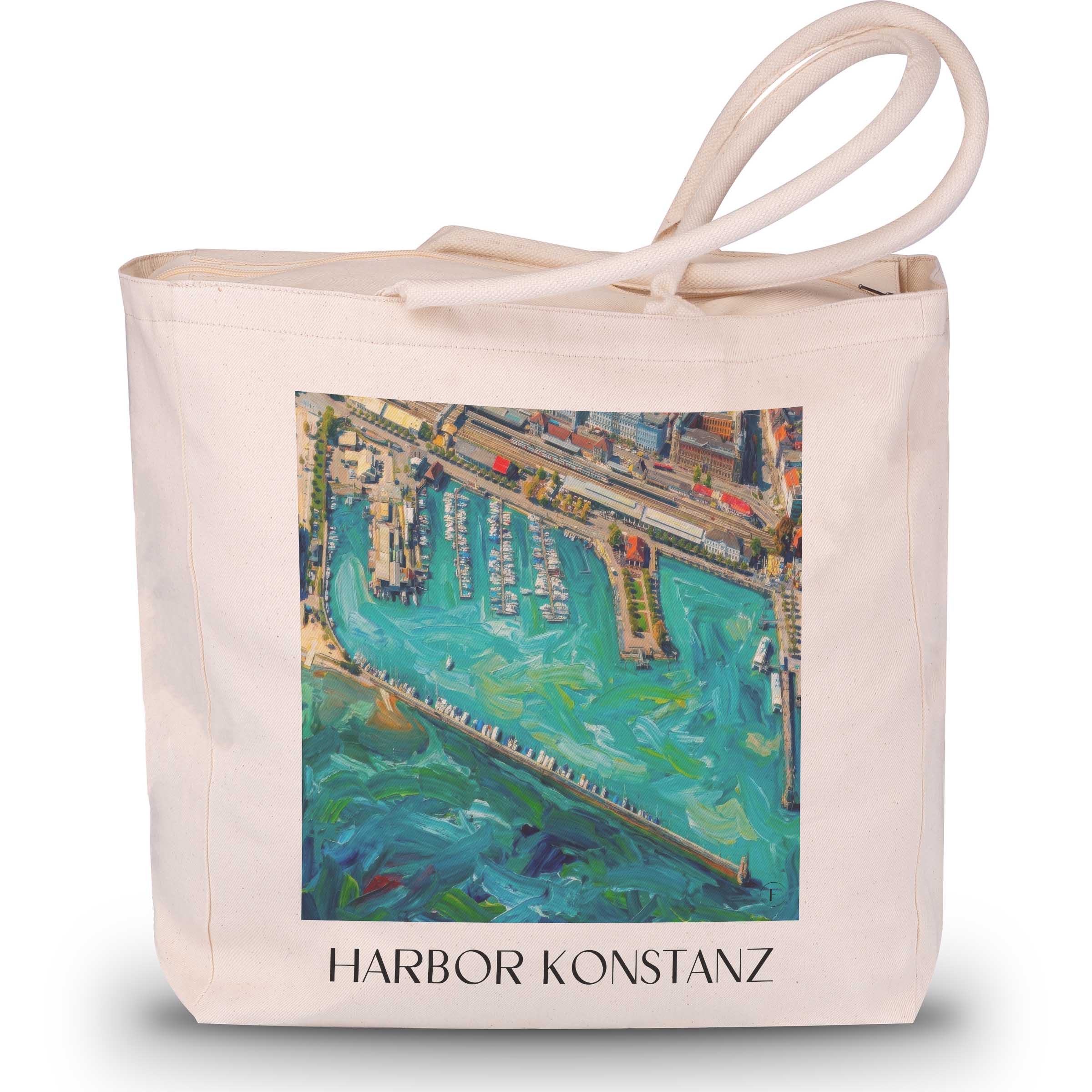 Hafen Shopping Tasche - Konstanz - Deutschland Tote Bag - Einkaufstasche im Ölgemälde Stil