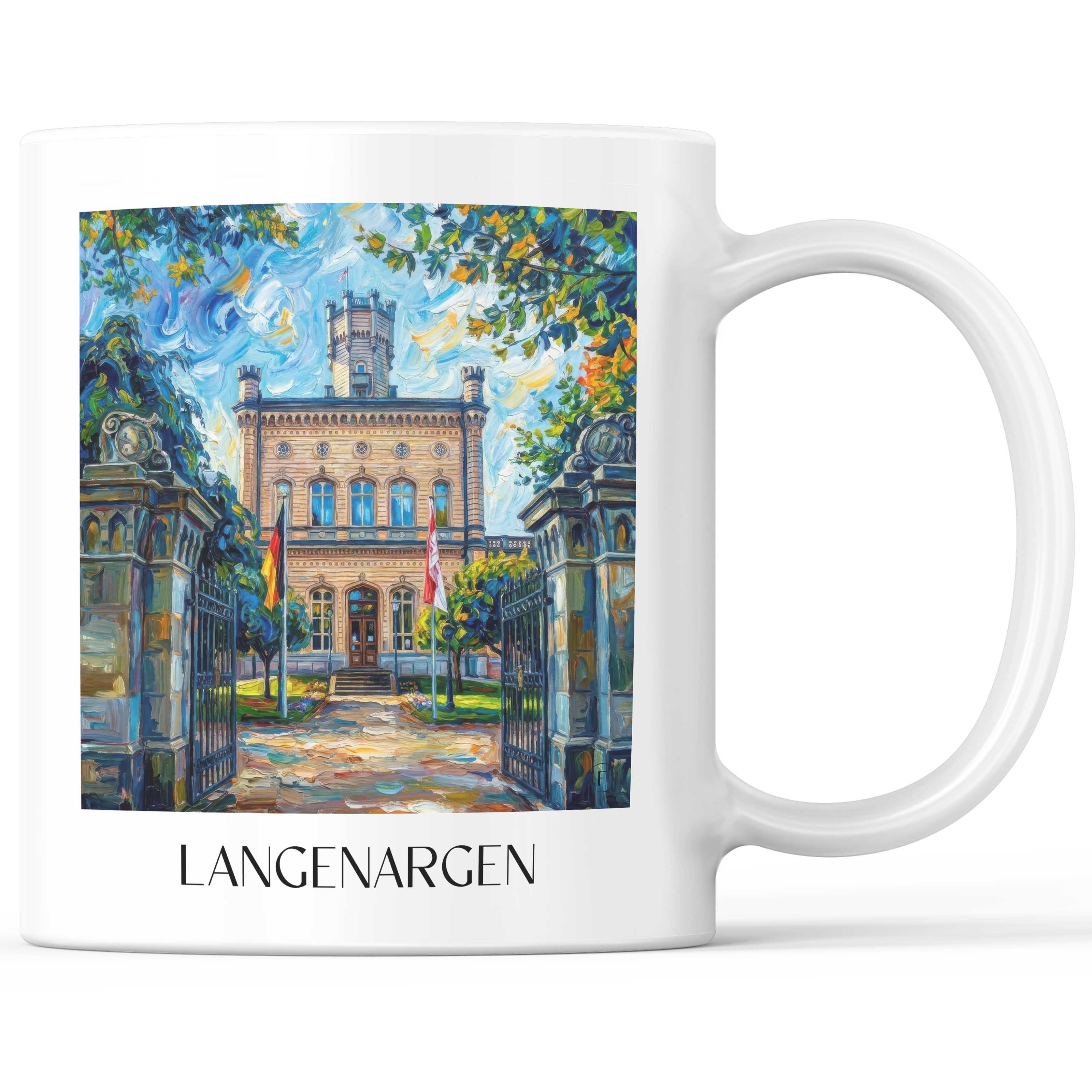 Langenargen Kaffeebecher - Bodensee - Deutschland Becher - Kaffeetasse im Ölgemälde Stil