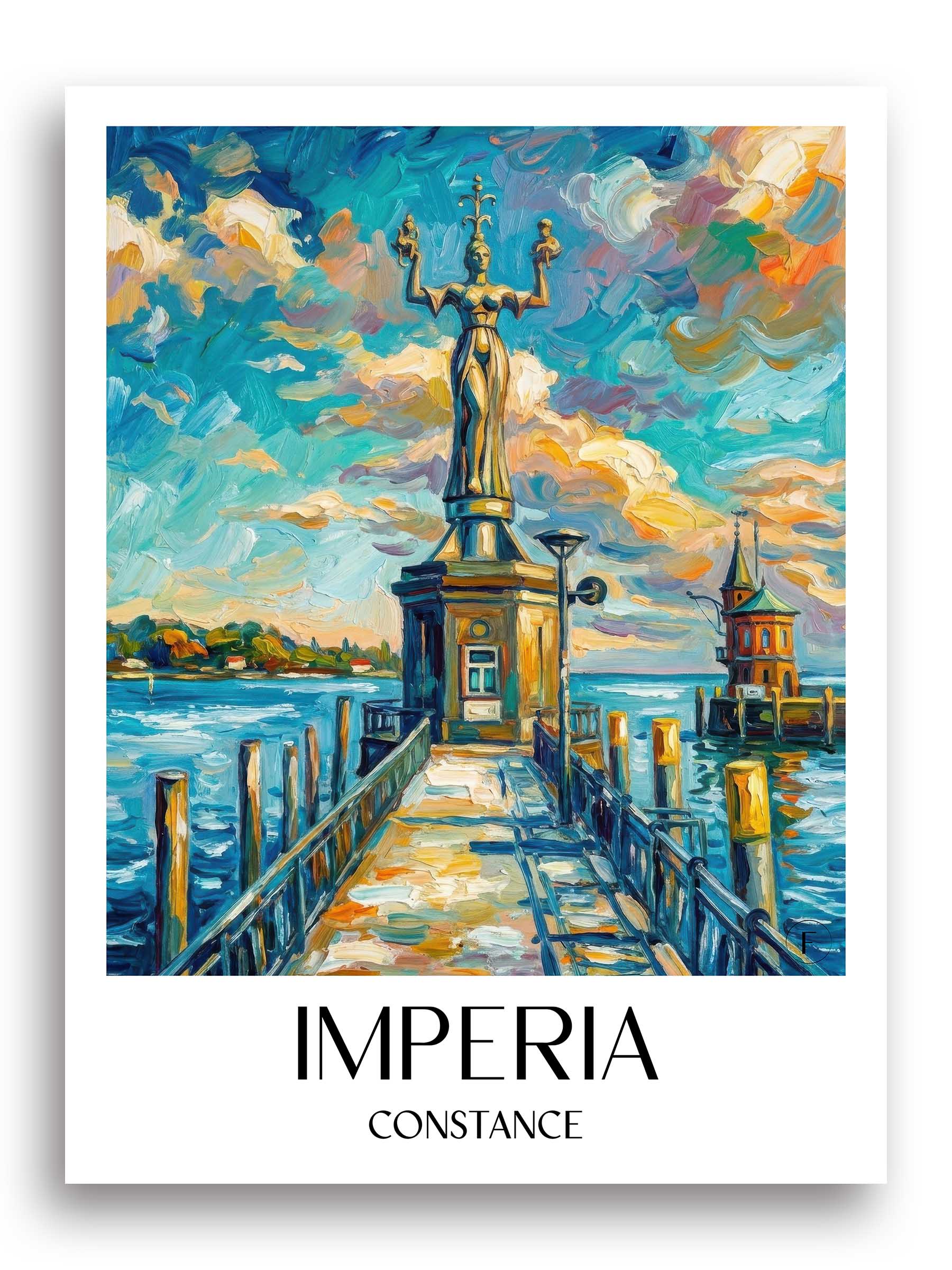 Imperia Poster - Konstanz - Deutschland Kunstdruck - Ölgemälde von A4 bis A1
