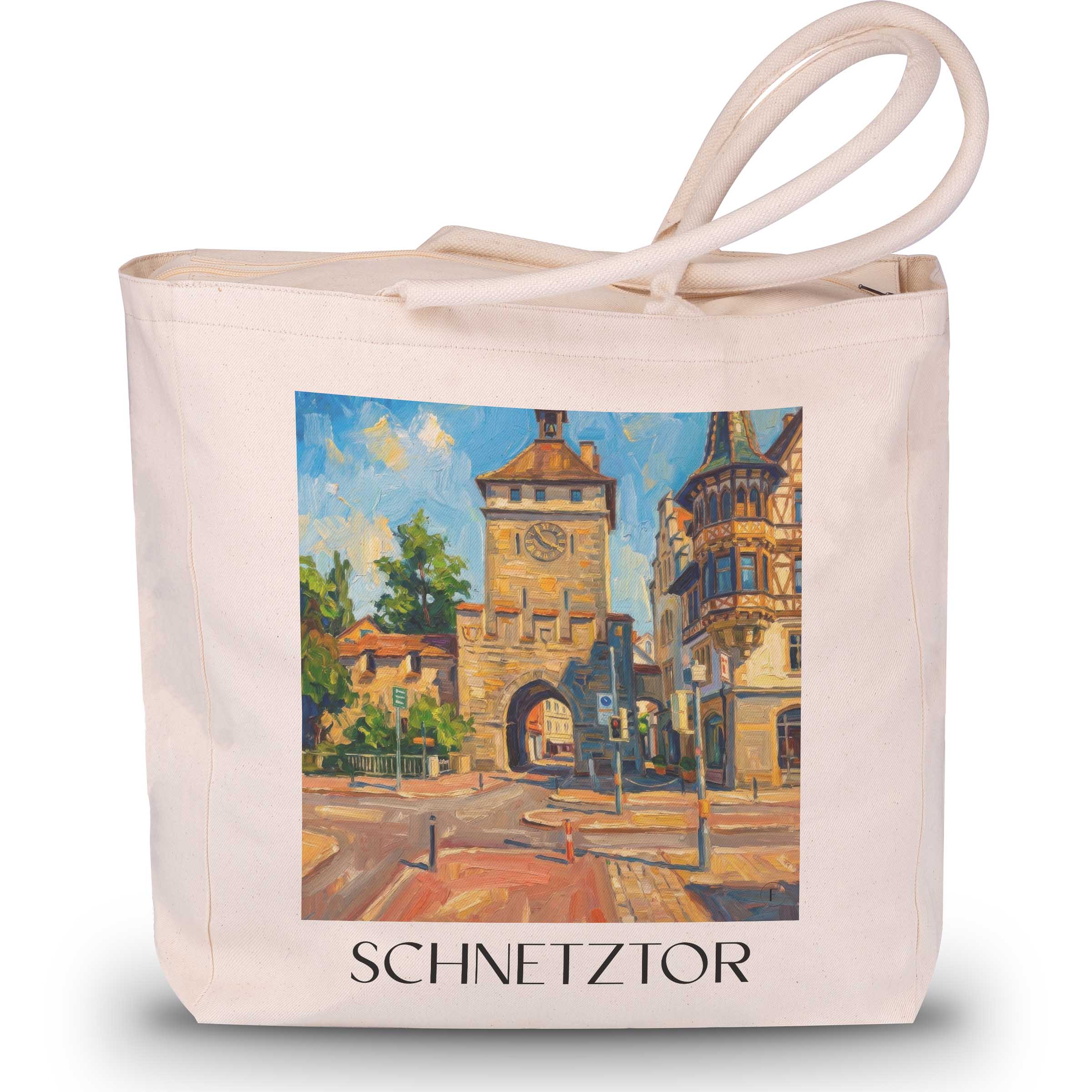 schnetztor-konstanz-deutschland-einkaufstasche-oil-painting-oelgemaelde