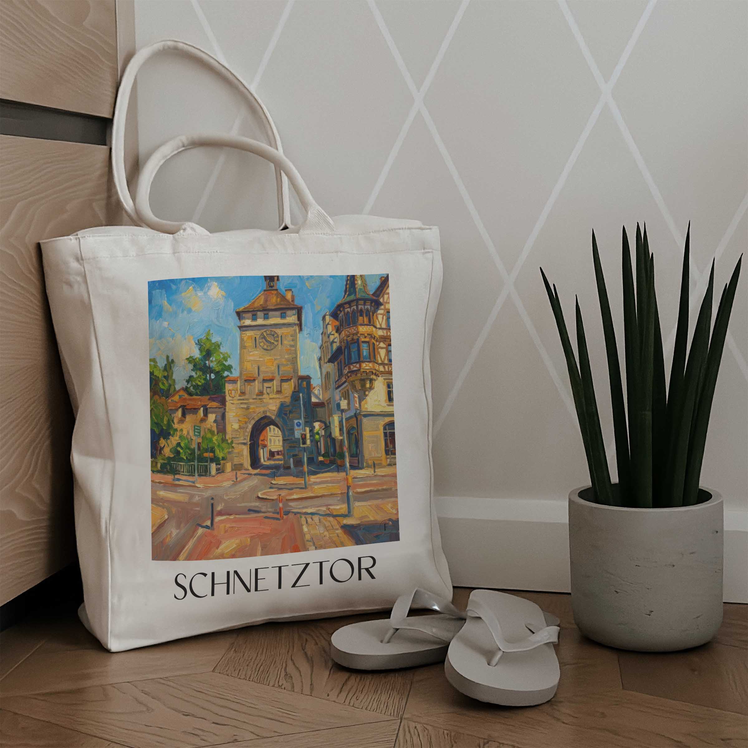 schnetztor-konstanz-deutschland-einkaufstasche-oil-painting-oelgemaelde