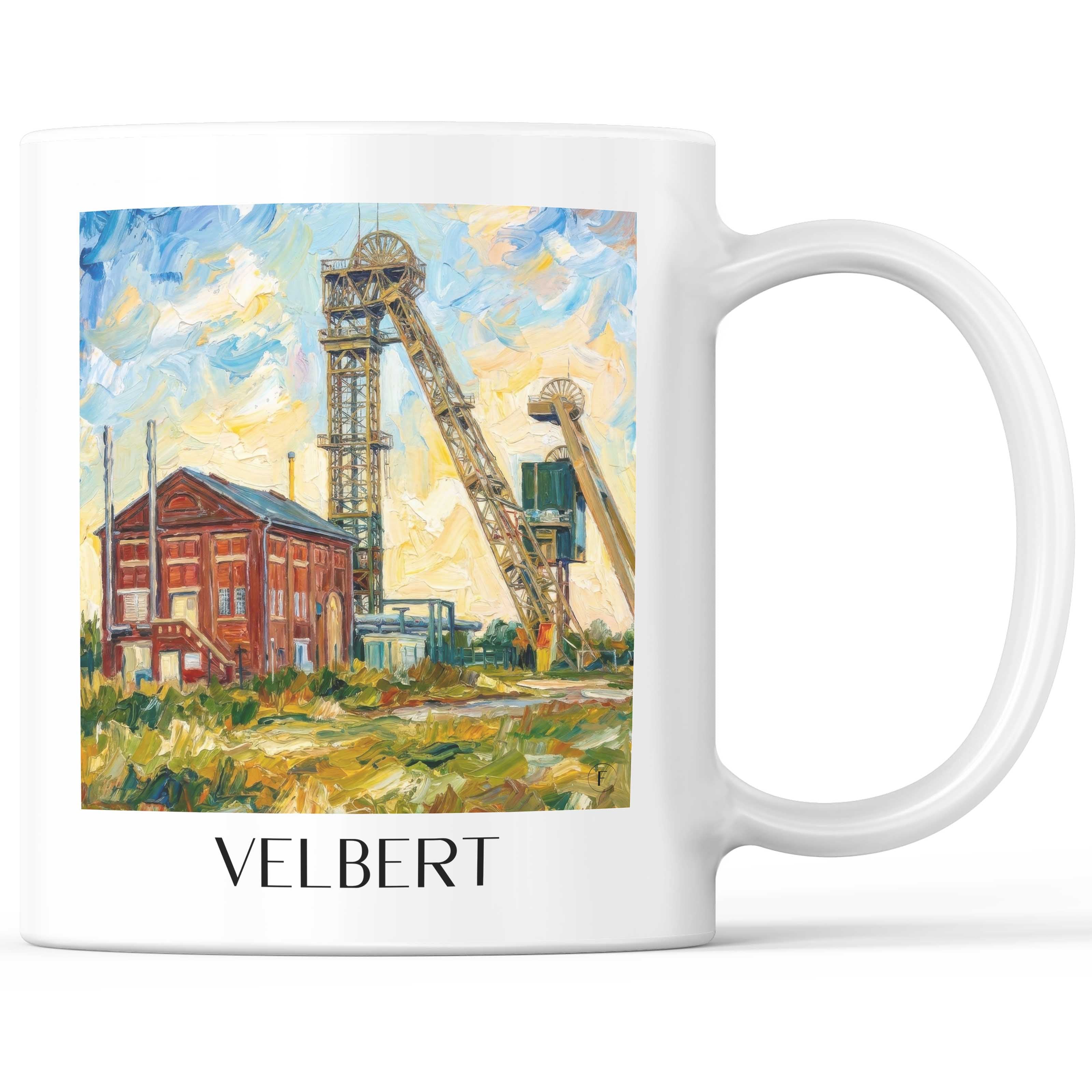 Velbert Kaffeebecher - Bergisches Land - Deutschland Becher - Kaffeetasse im Ölgemälde Stil