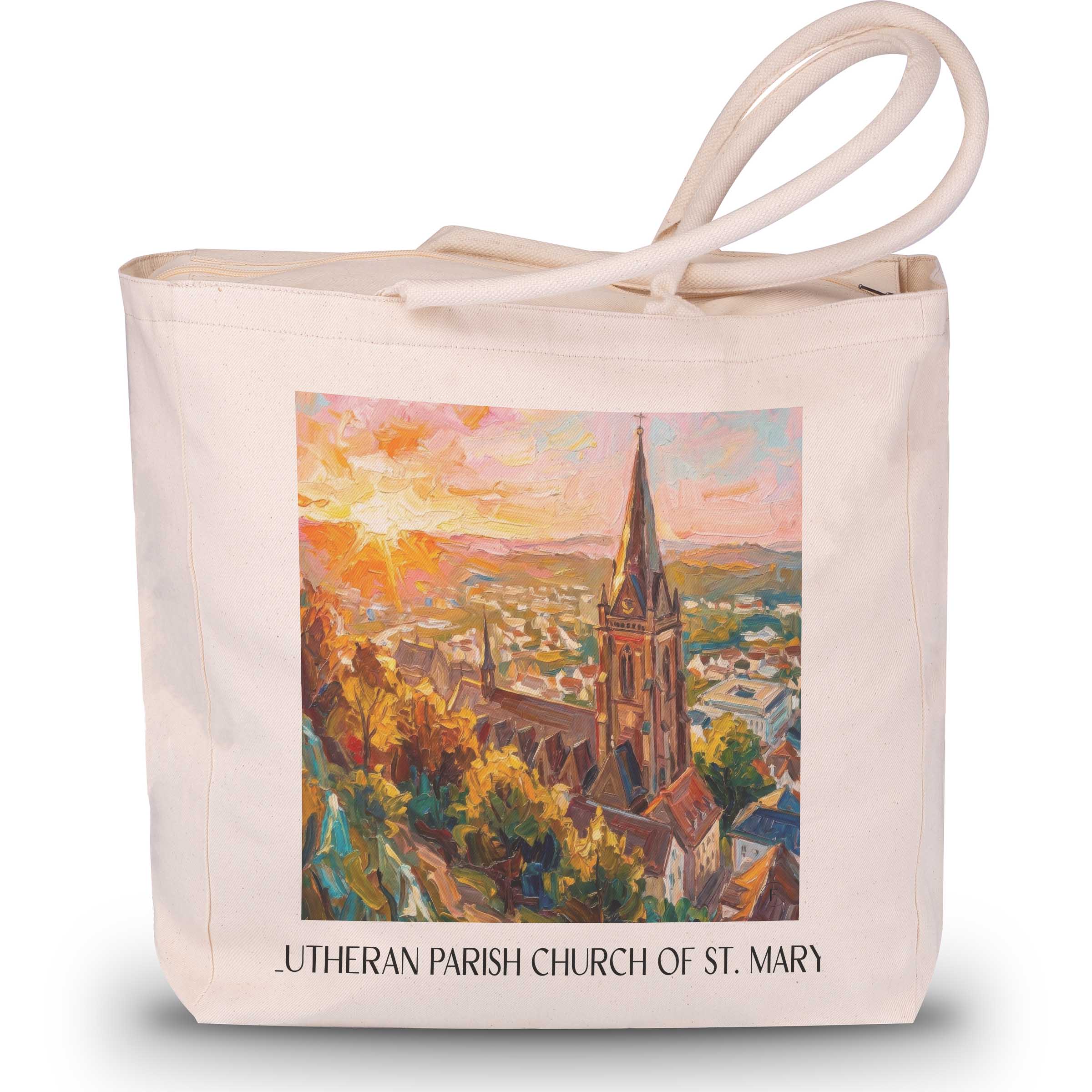 Lutherische Pfarrkirche St. Marien Shopping Tasche - Marburg - Deutschland Tote Bag - Einkaufstasche im Ölgemälde Stil