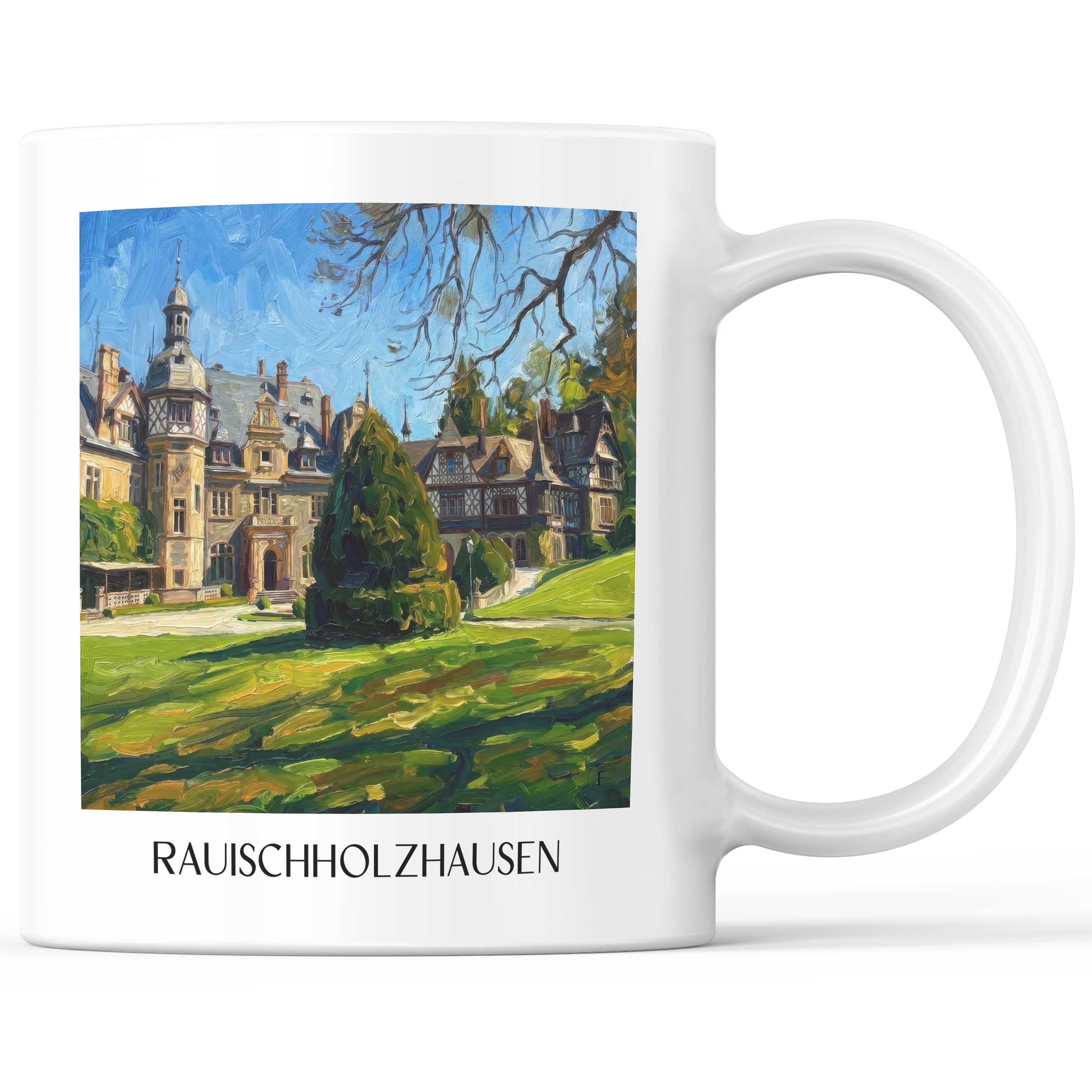 Rauischholzhausen Kaffeebecher - Hessen - Deutschland Becher - Kaffeetasse im Ölgemälde Stil