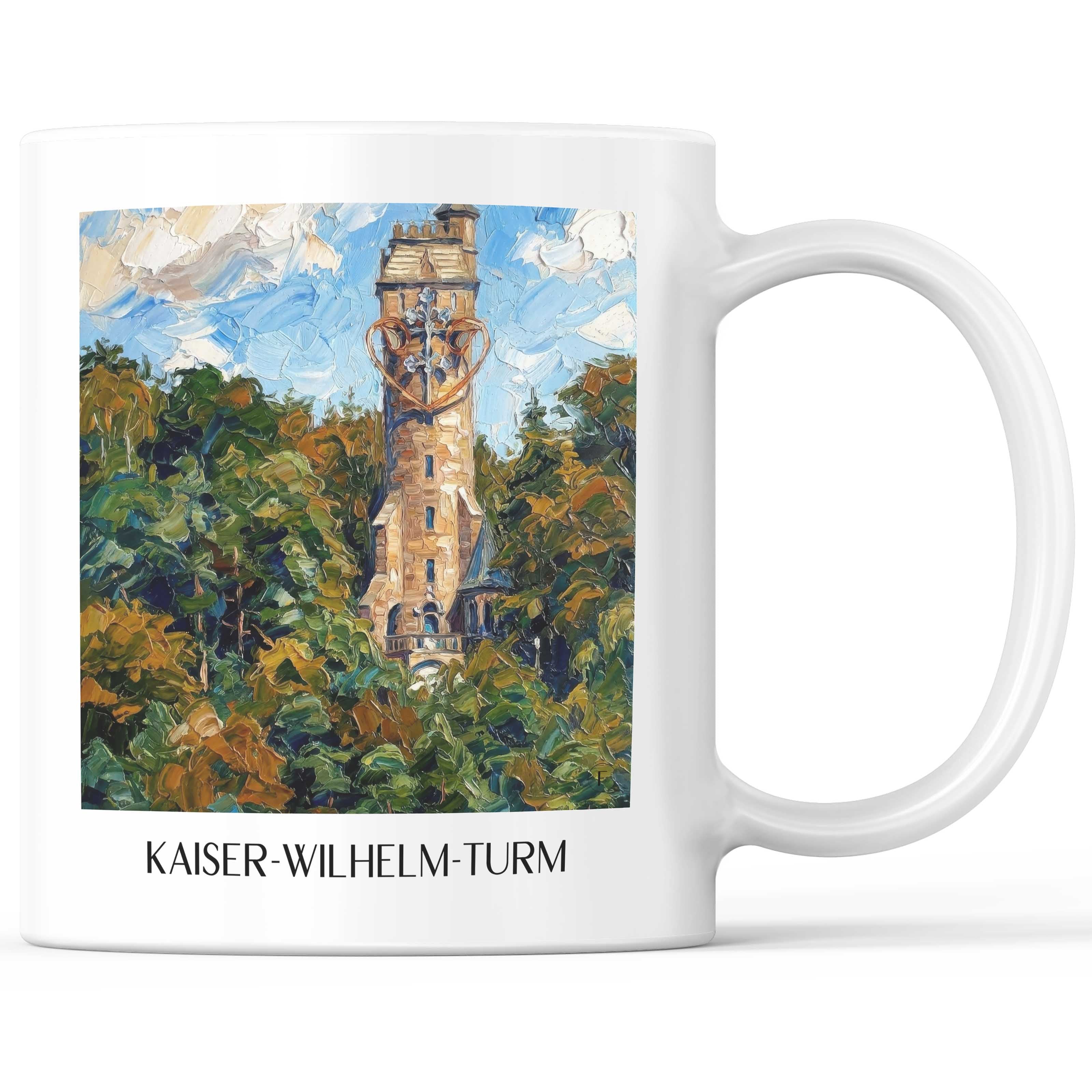 Kaiser-Wilhelm-Turm Kaffeebecher - Marburg - Deutschland Becher - Kaffeetasse im Ölgemälde Stil