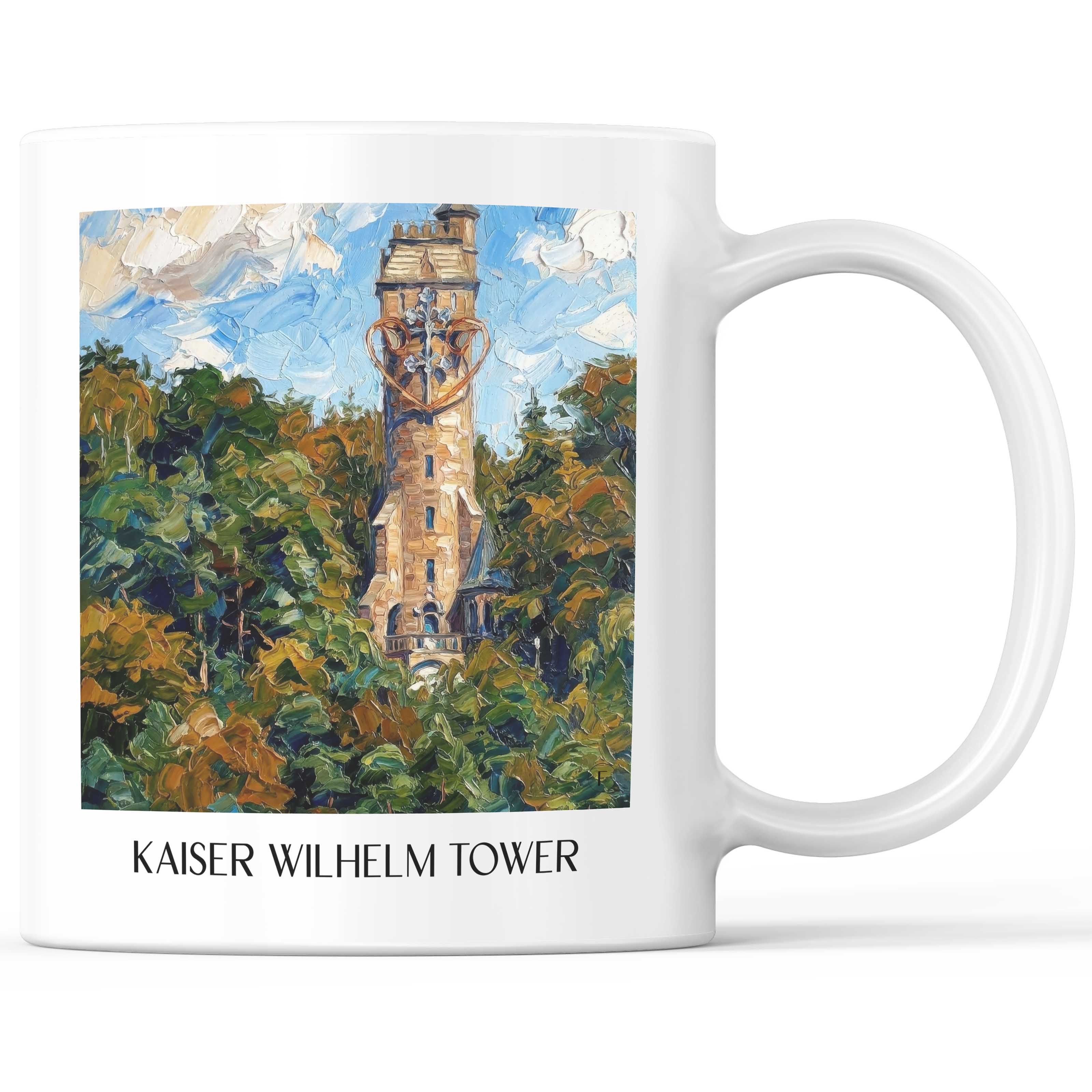 Kaiser-Wilhelm-Turm Kaffeebecher - Marburg - Deutschland Becher - Kaffeetasse im Ölgemälde Stil
