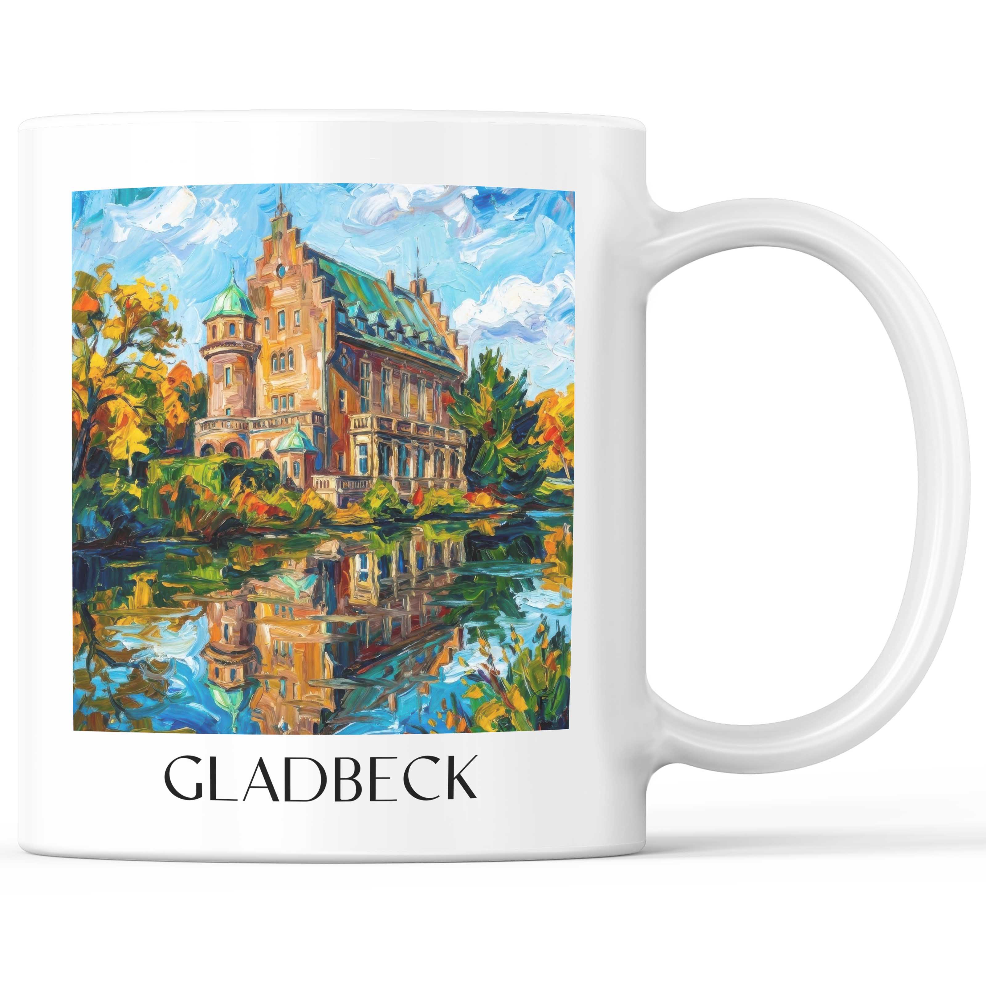 Gladbeck Kaffeebecher - Ruhrgebiet - Deutschland Becher - Kaffeetasse im Ölgemälde Stil