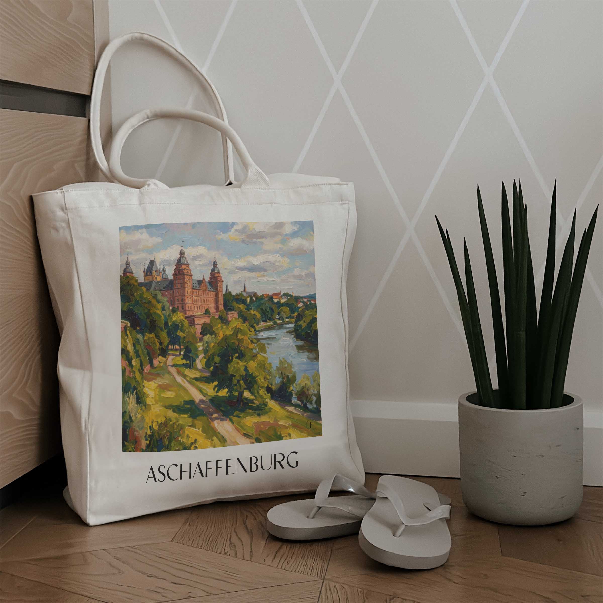 aschaffenburg-unterfranken-deutschland-einkaufstasche-oil-painting-oelgemaelde