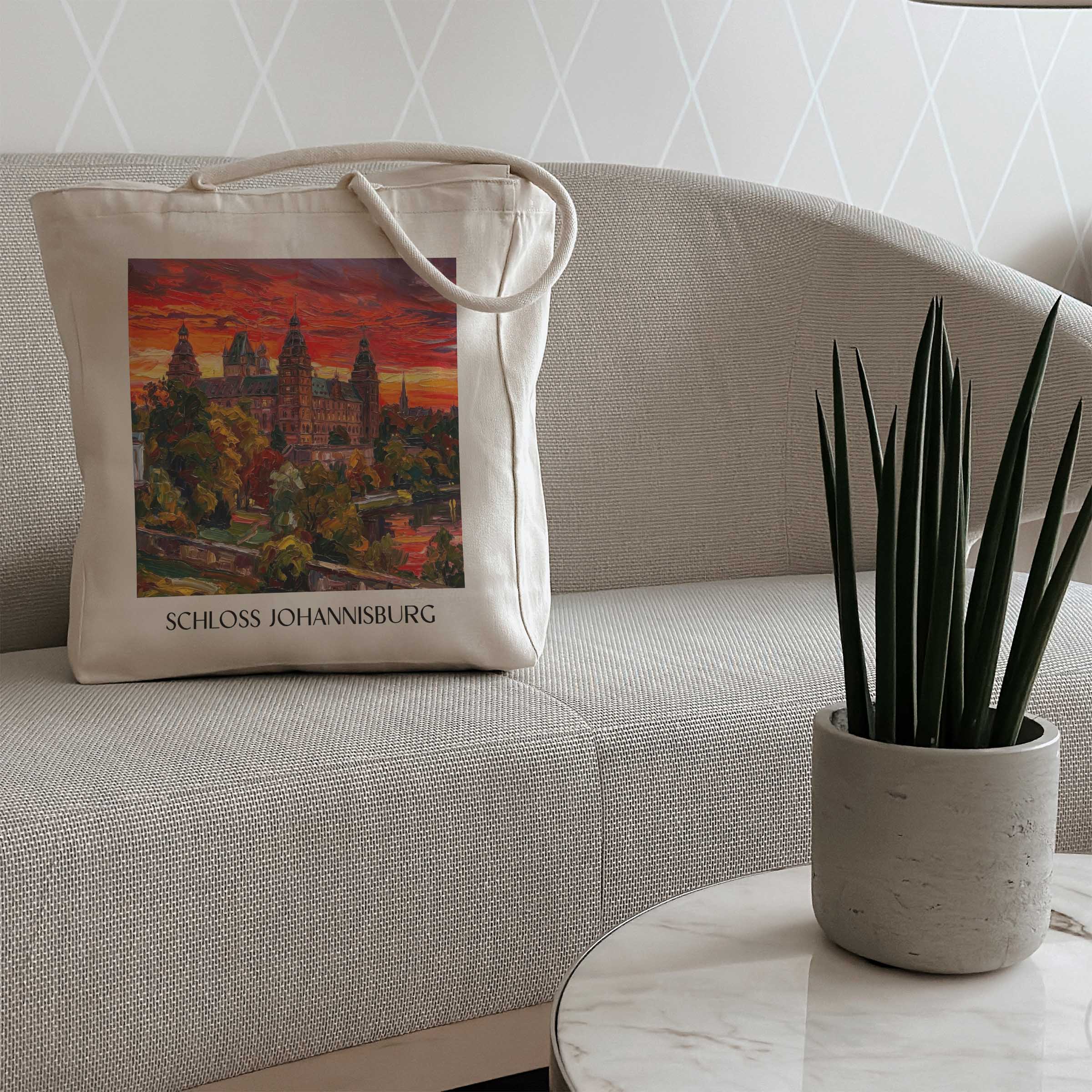 schloss-johannisburg-aschaffenburg-deutschland-einkaufstasche-oil-painting-oelgemaelde