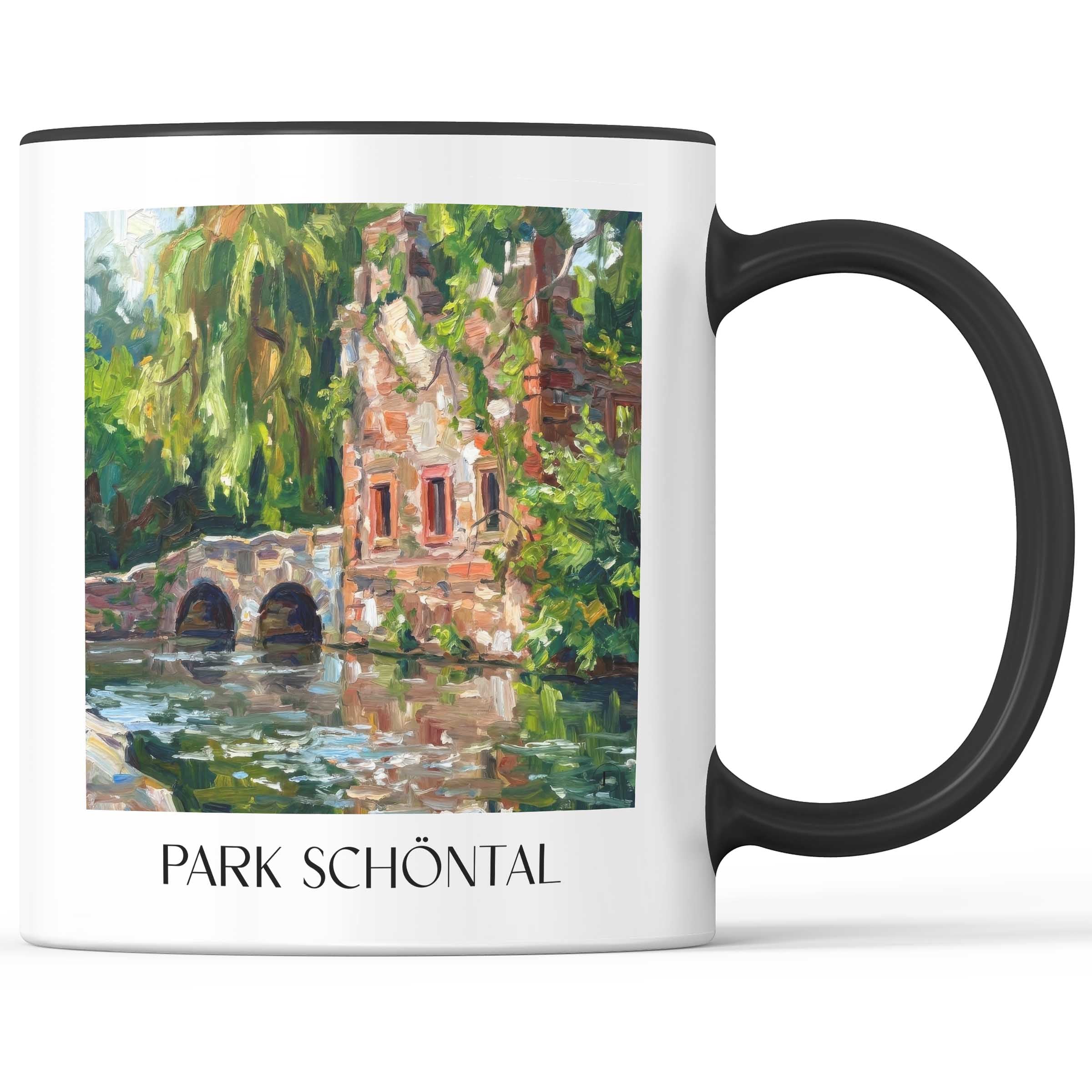 park-schöntal-aschaffenburg-deutschland-kaffeebecher-oil-painting-oelgemaelde