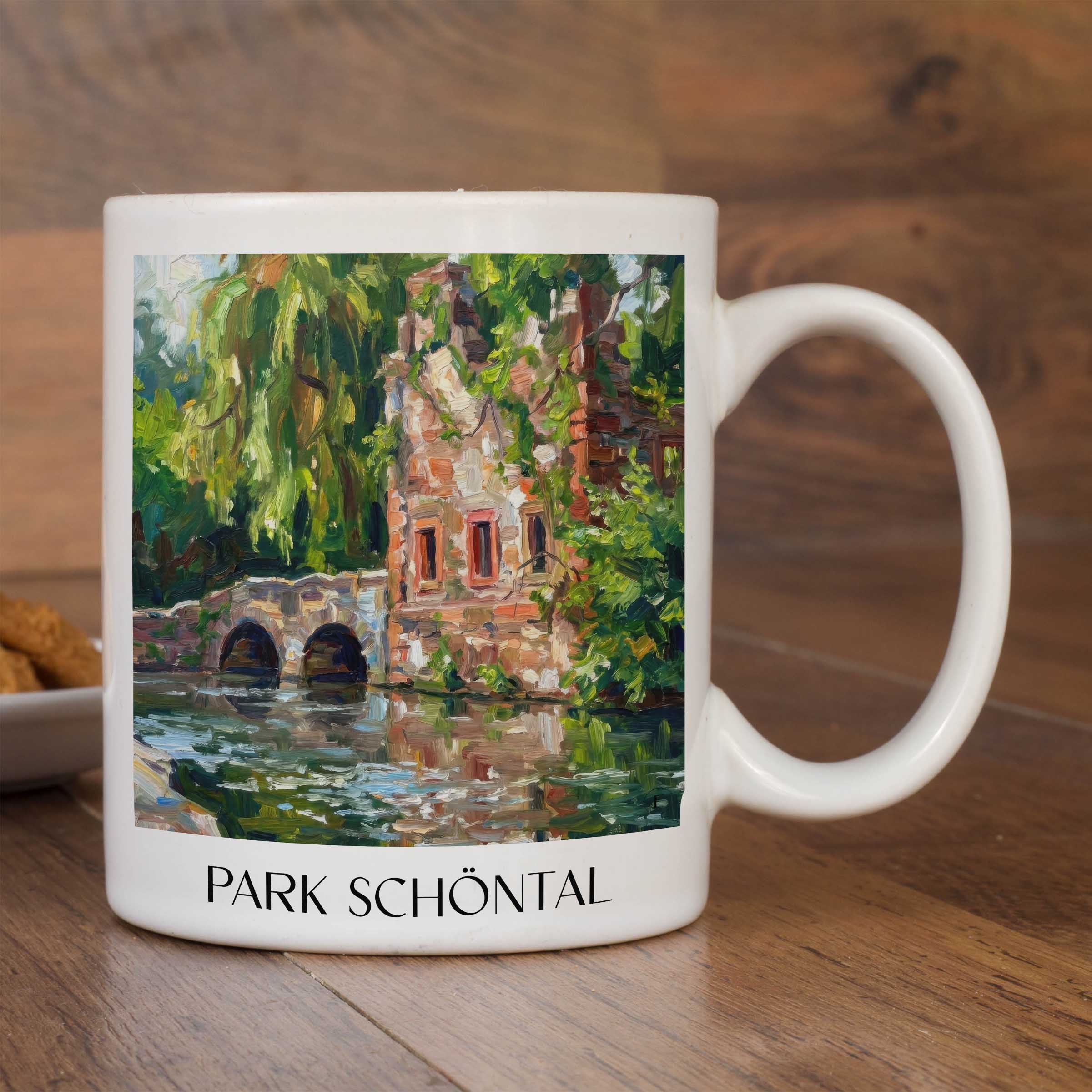 park-schöntal-aschaffenburg-deutschland-kaffeebecher-oil-painting-oelgemaelde