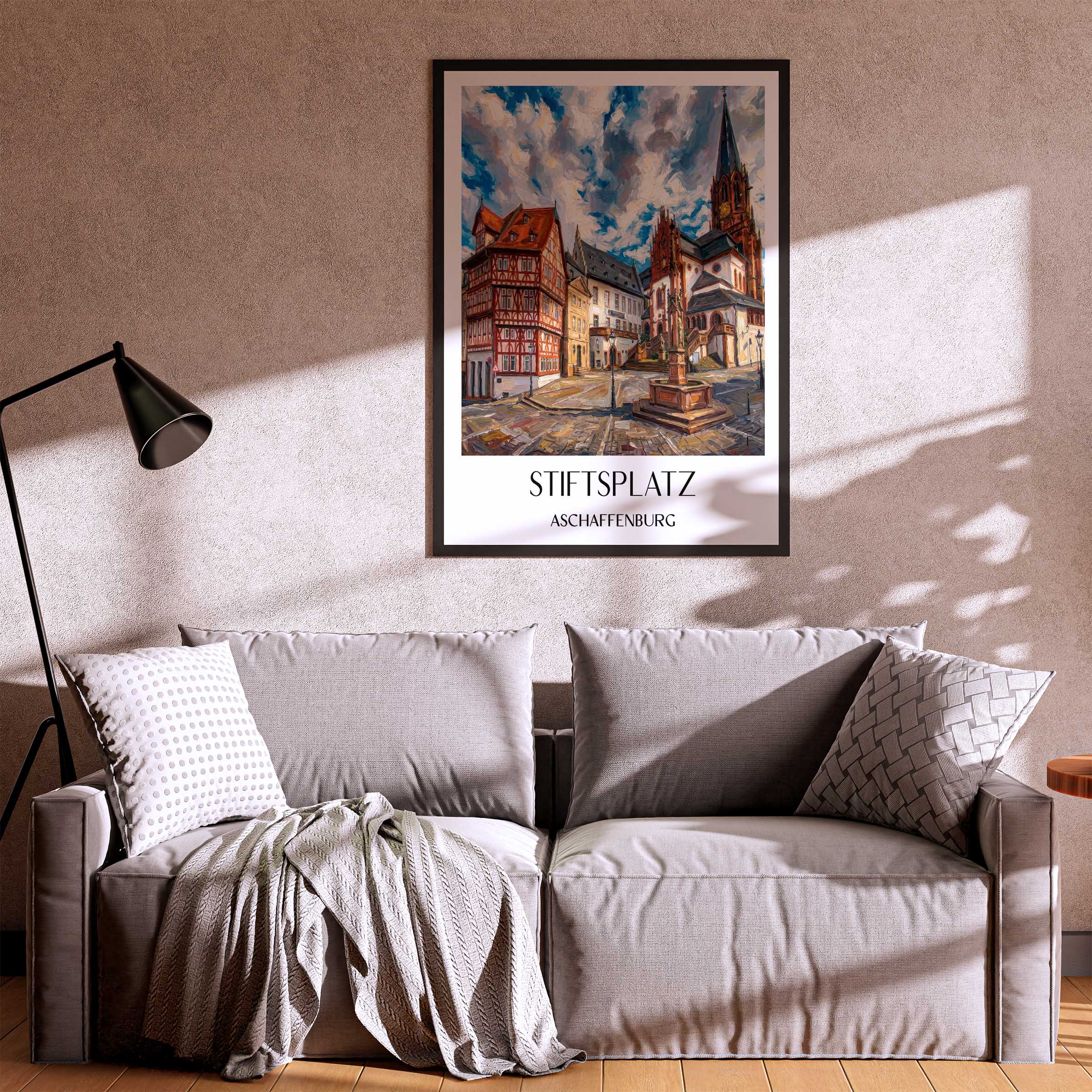 stiftsplatz-aschaffenburg-deutschland-poster-oil-painting-oelgemaelde