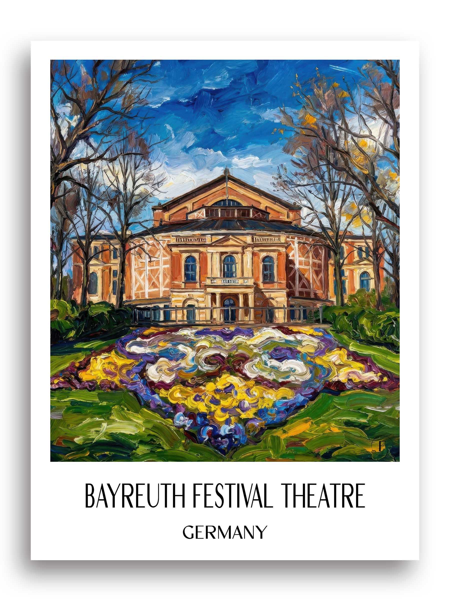 Bayreuther Festspielhaus Poster - Oberfranken - Deutschland Kunstdruck - Ölgemälde von A4 bis A1