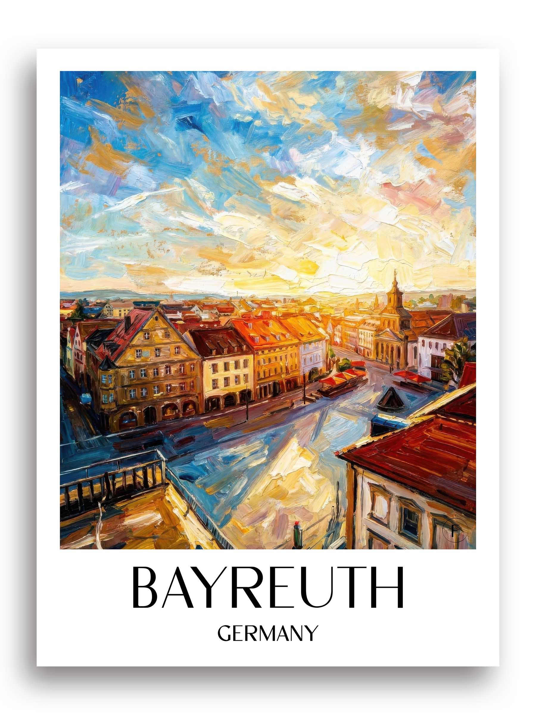 Bayreuth Poster - Oberfranken - Deutschland Kunstdruck - Ölgemälde von A4 bis A1