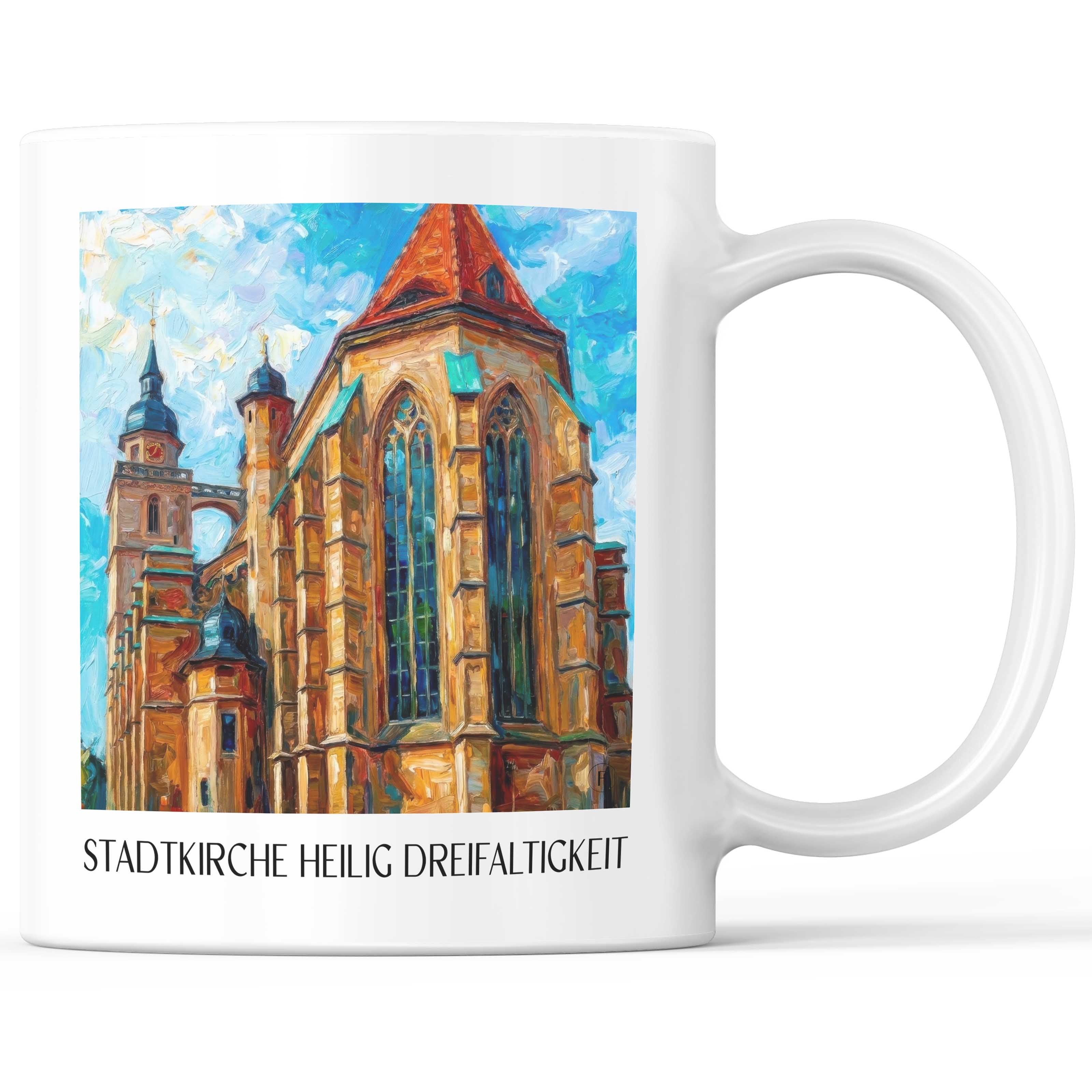 Stadtkirche Heilig Dreifaltigkeit Kaffeebecher - Bayreuth - Deutschland Becher - Kaffeetasse im Ölgemälde Stil
