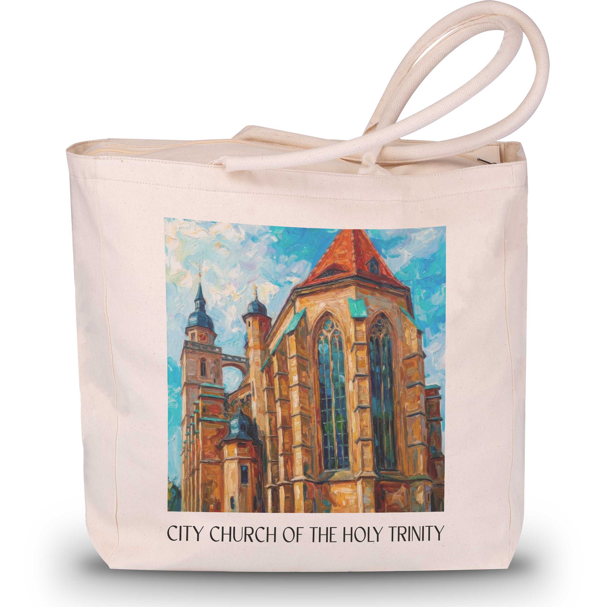 Stadtkirche Heilig Dreifaltigkeit Shopping Tasche - Bayreuth - Deutschland Tote Bag - Einkaufstasche im Ölgemälde Stil