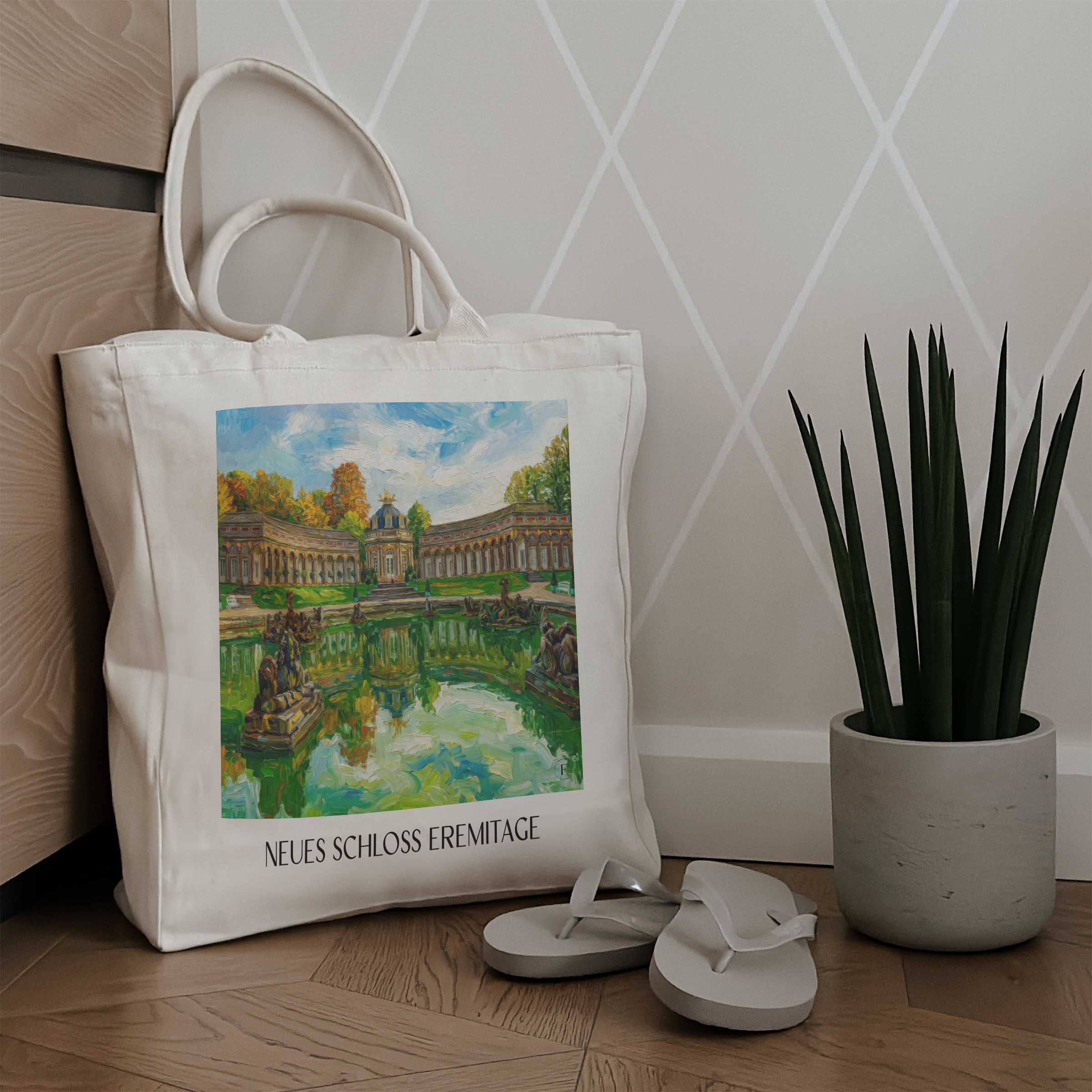 neues-schloss-eremitage-bayreuth-deutschland-einkaufstasche-oil-painting-oelgemaelde