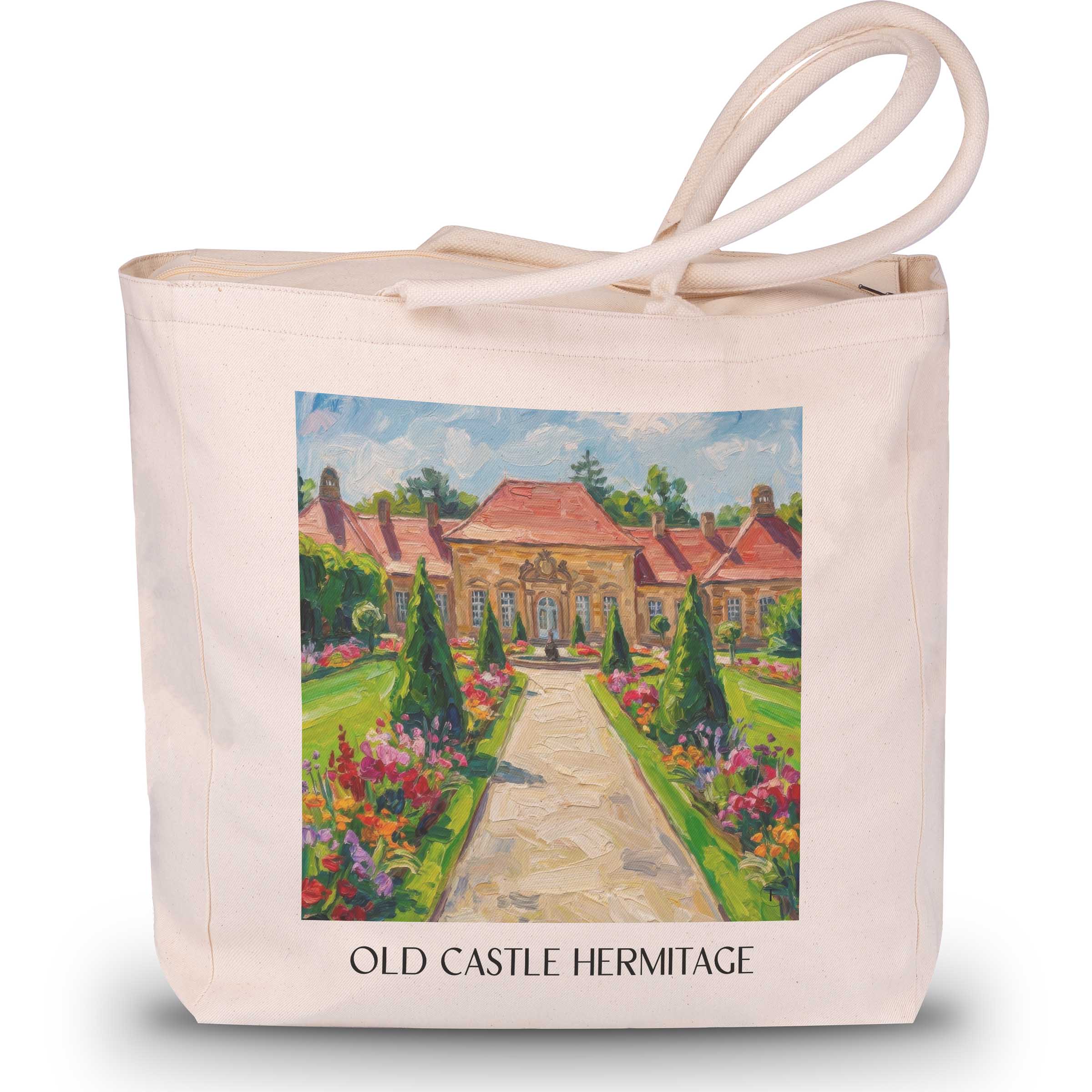Altes Schloss Eremitage Shopping Tasche - Bayreuth - Deutschland Tote Bag - Einkaufstasche im Ölgemälde Stil