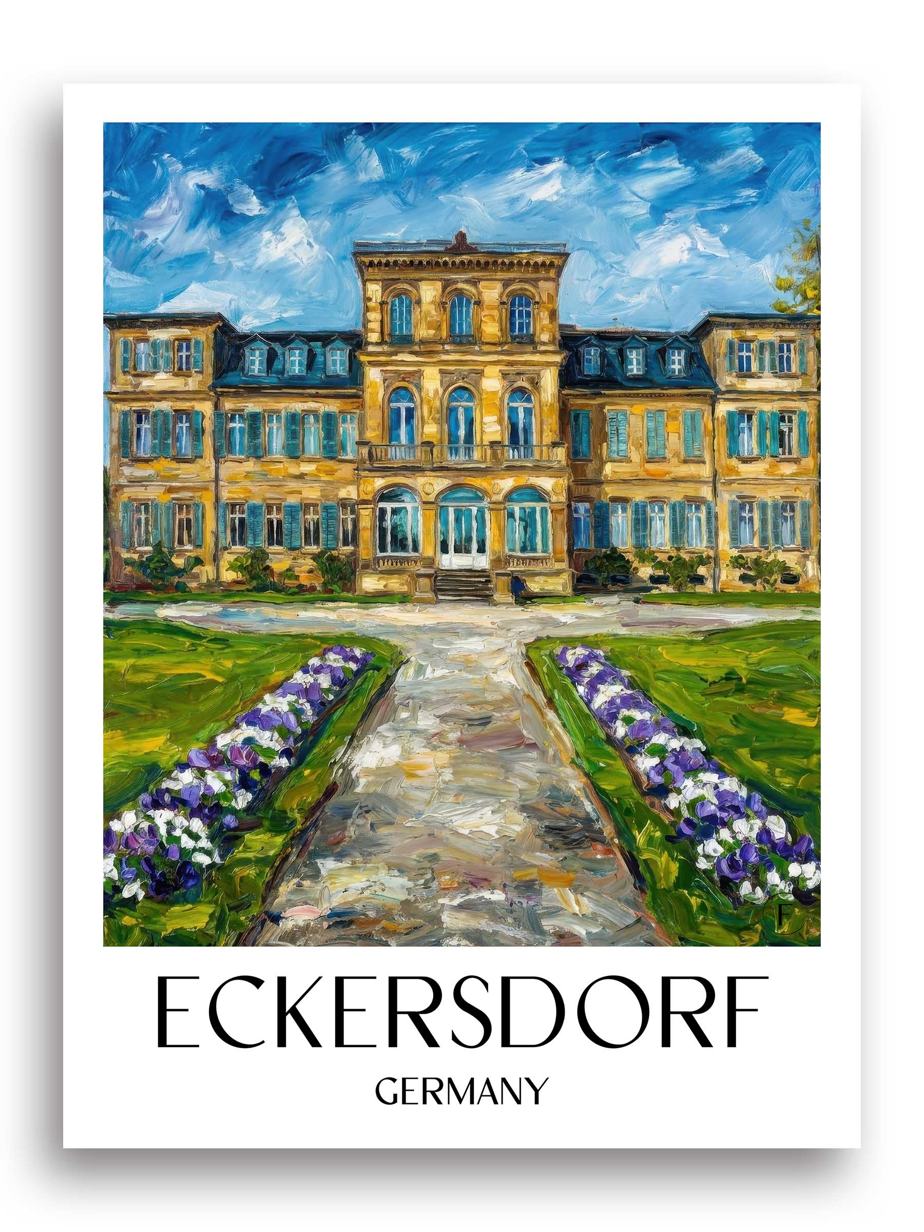 Eckersdorf Poster - Oberfranken - Deutschland Kunstdruck - Ölgemälde von A4 bis A1