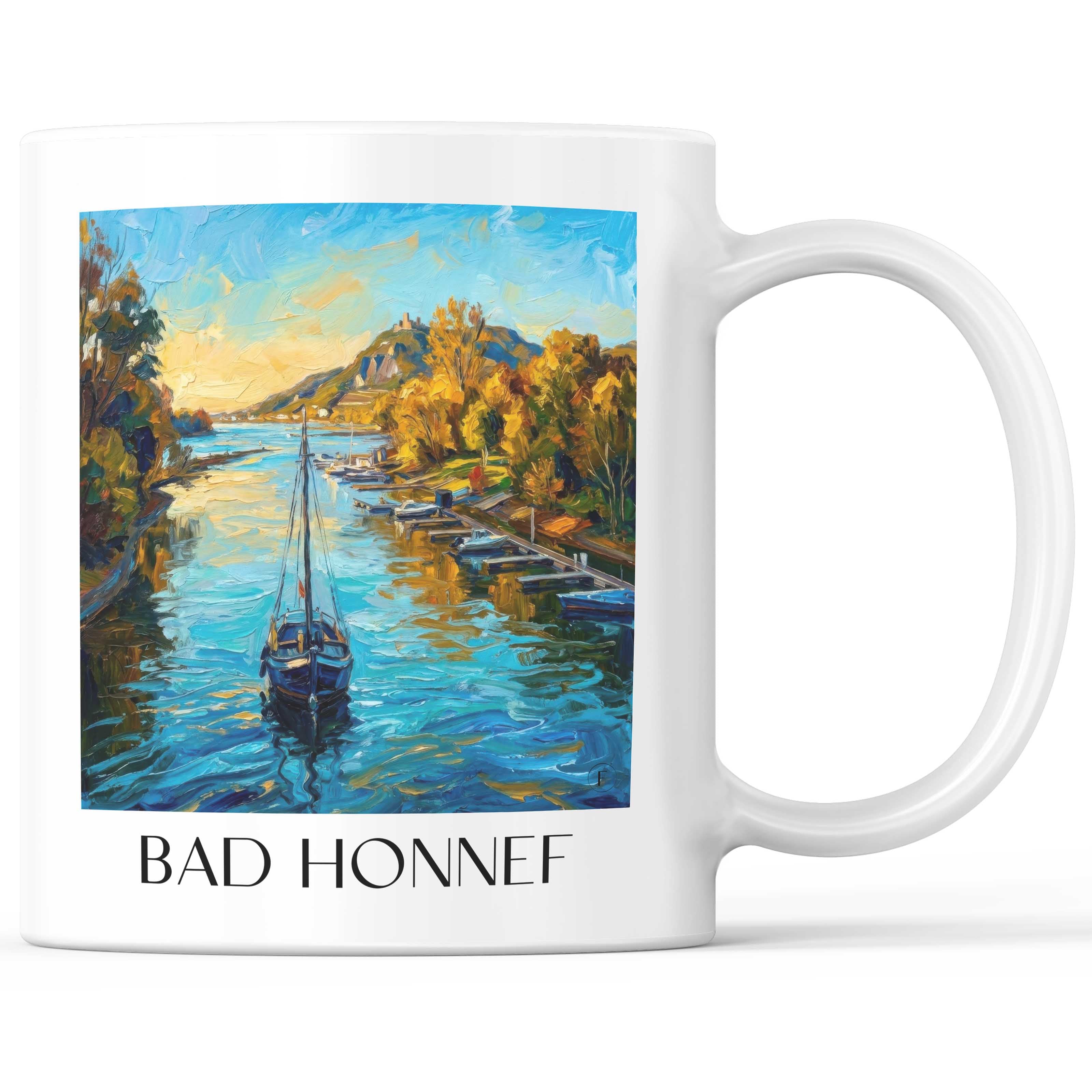 Bad Honnef Kaffeebecher - Rheinland - Deutschland Becher - Kaffeetasse im Ölgemälde Stil