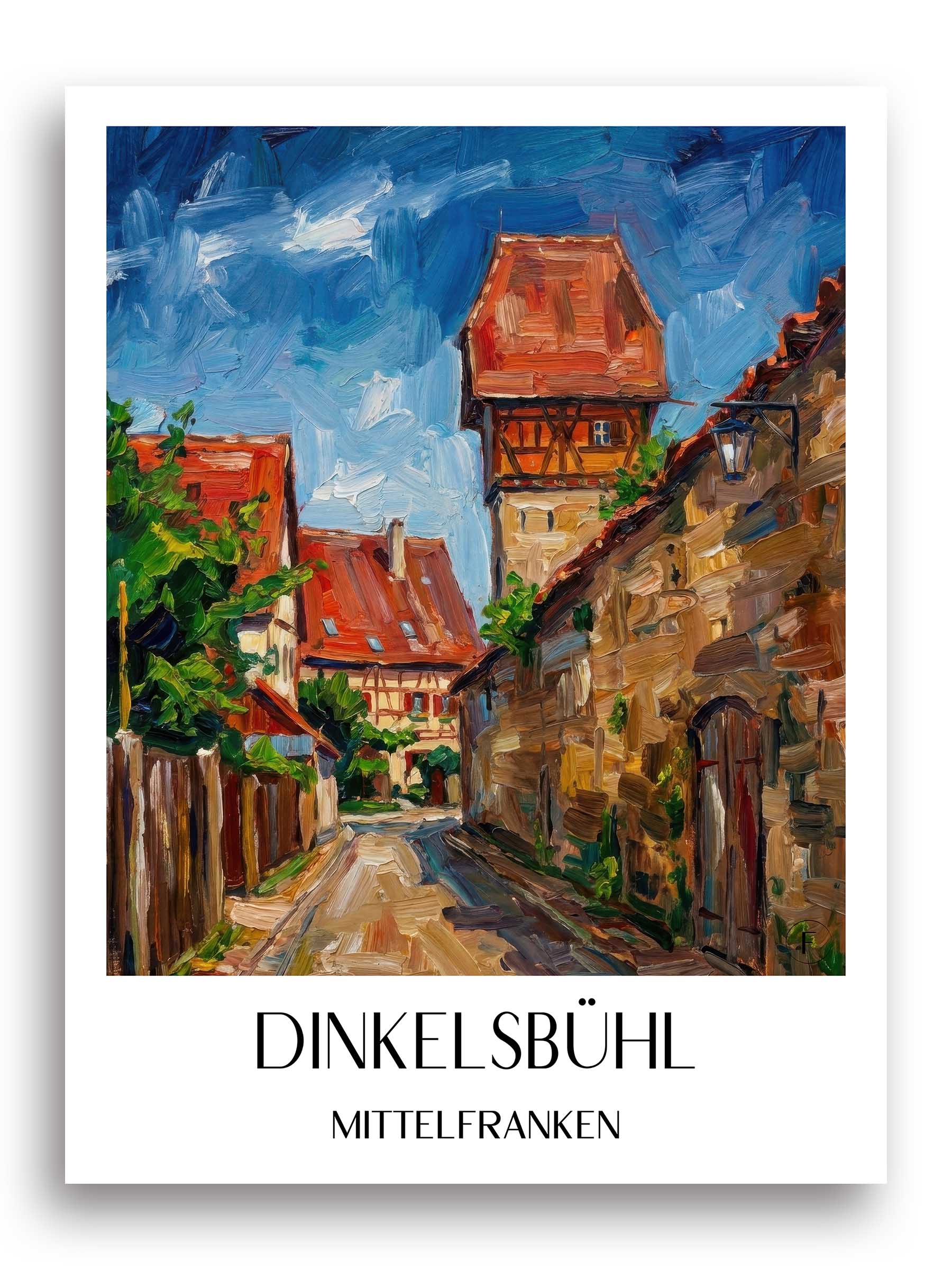 dinkelsbühl-mittelfranken-deutschland-poster-oil-painting-oelgemaelde