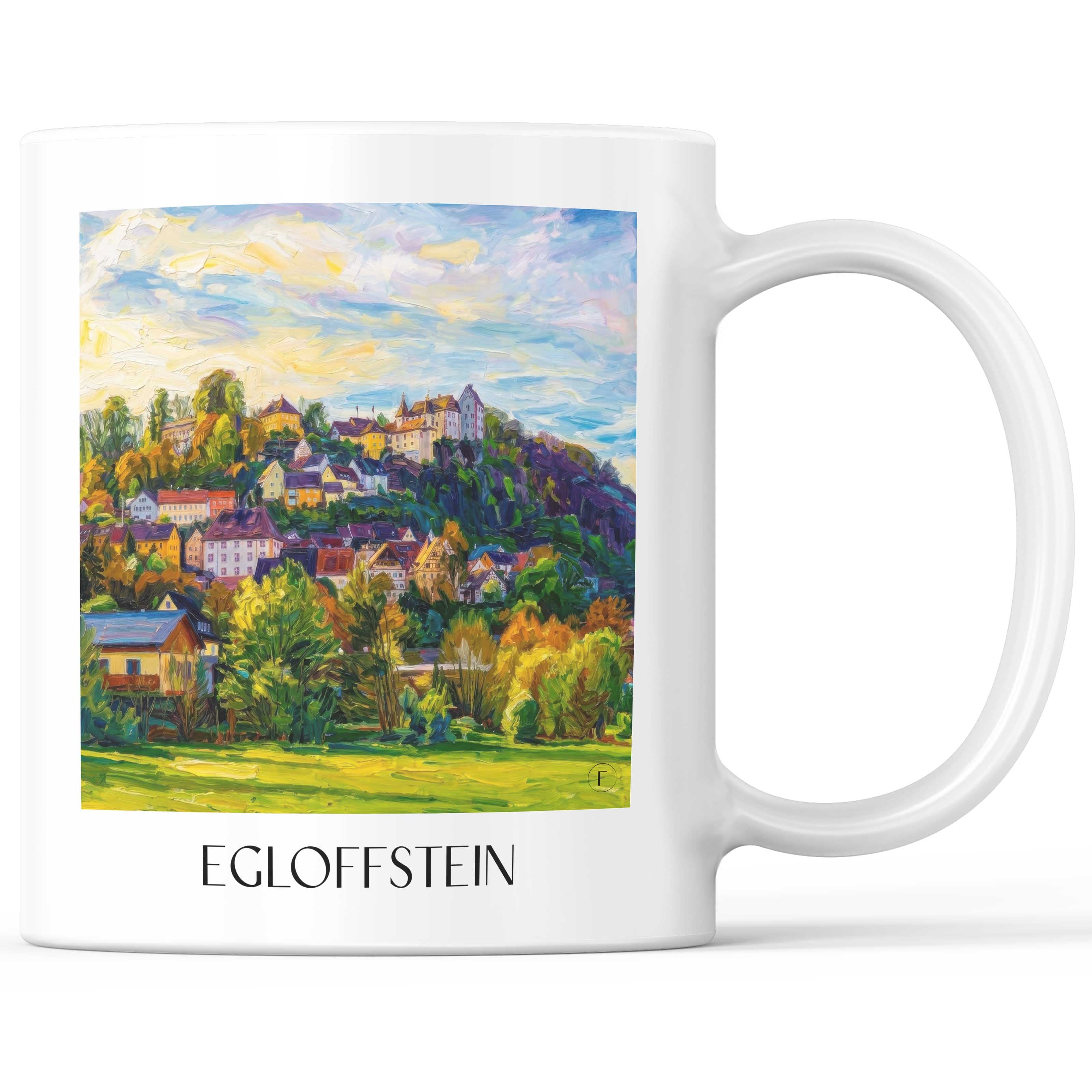 Egloffstein Kaffeebecher - Oberfranken - Deutschland Becher - Kaffeetasse im Ölgemälde Stil